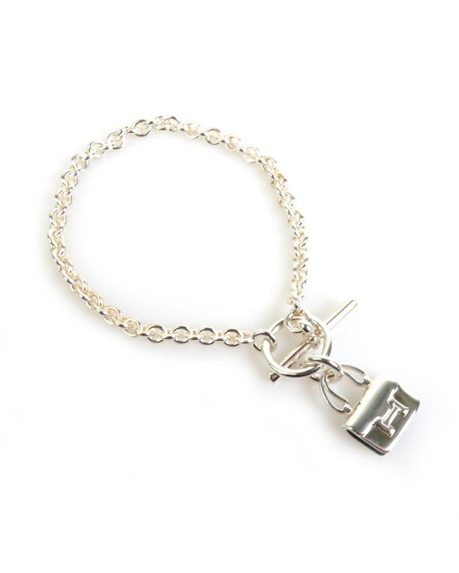 image of 925 Sterling Silver Hermes Charm Bracelet, Women's