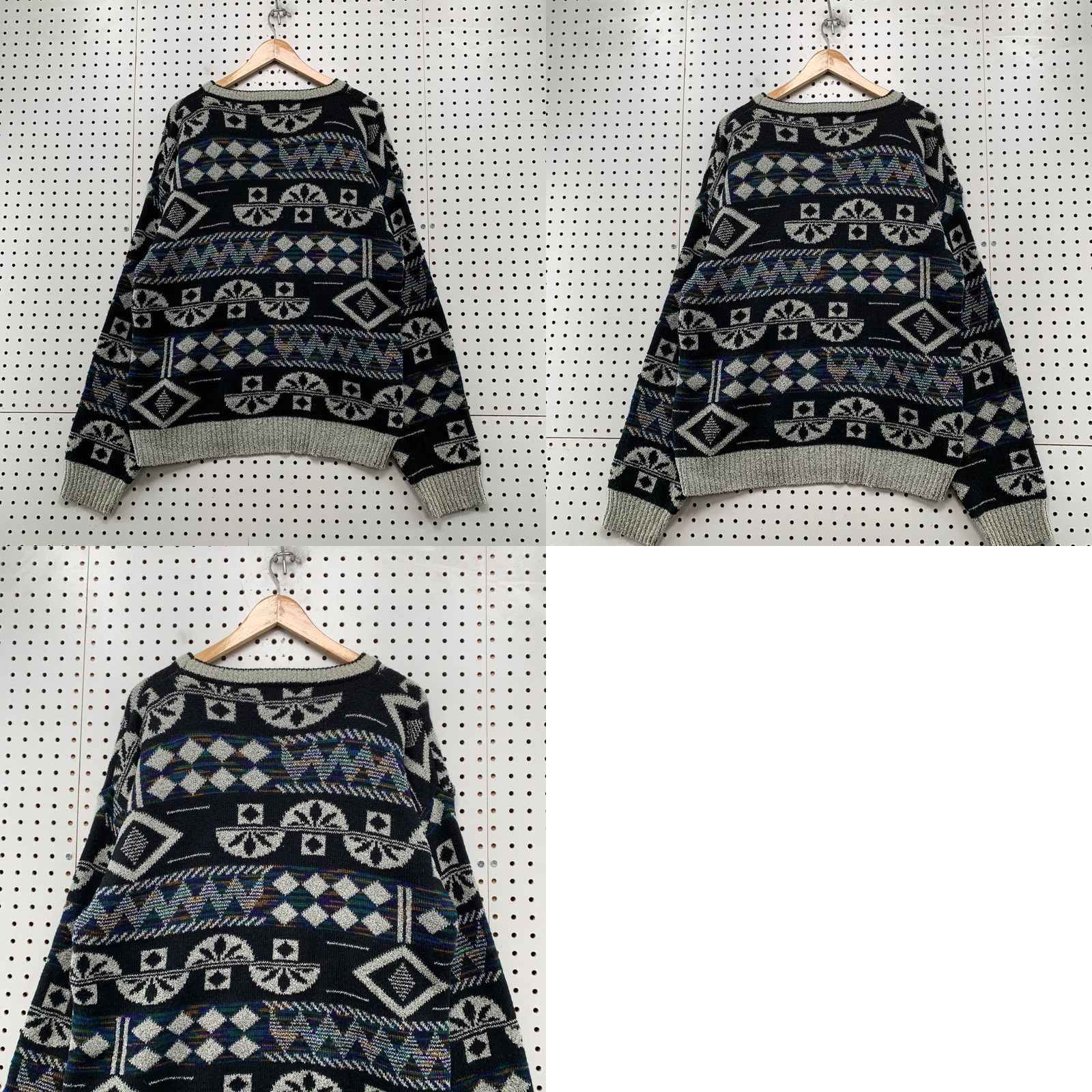 Vintage VINTAGE JT Beckett Sweater Mens XL Black White Fair Isle Geometric Dad Size US XL / EU 56 / 4 - 9 Thumbnail