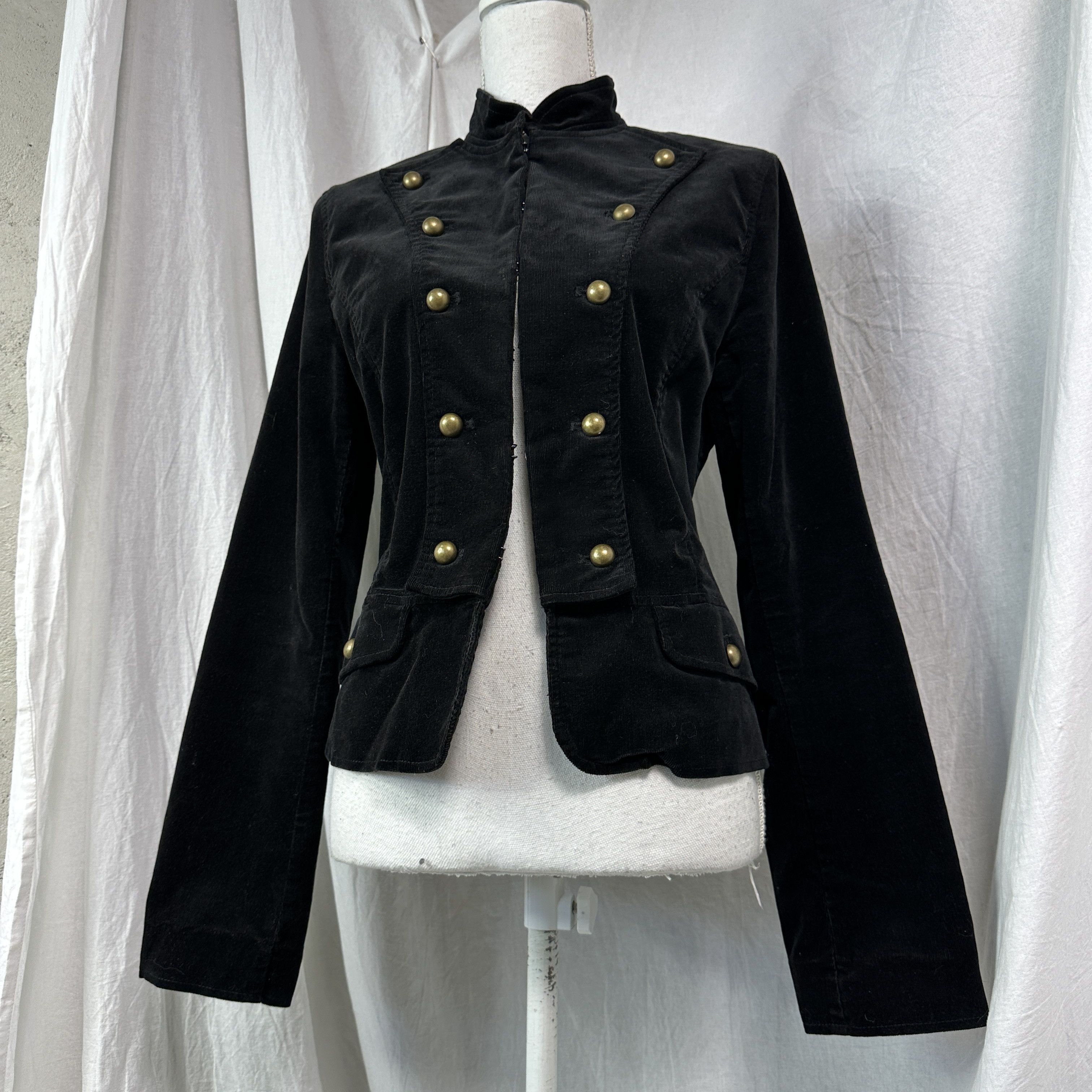 Vintage Vintage Avant Garde Velvet Military Styled Jacket Y2K Size M / US 6-8 / IT 42-44 - 1 Thumbnail