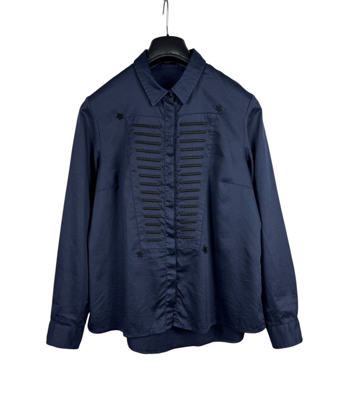 Designer Javier Simorra Shirt Blouse Cotton Button Up Embroidered Size L / US 10 / IT 46 - 11 Thumbnail