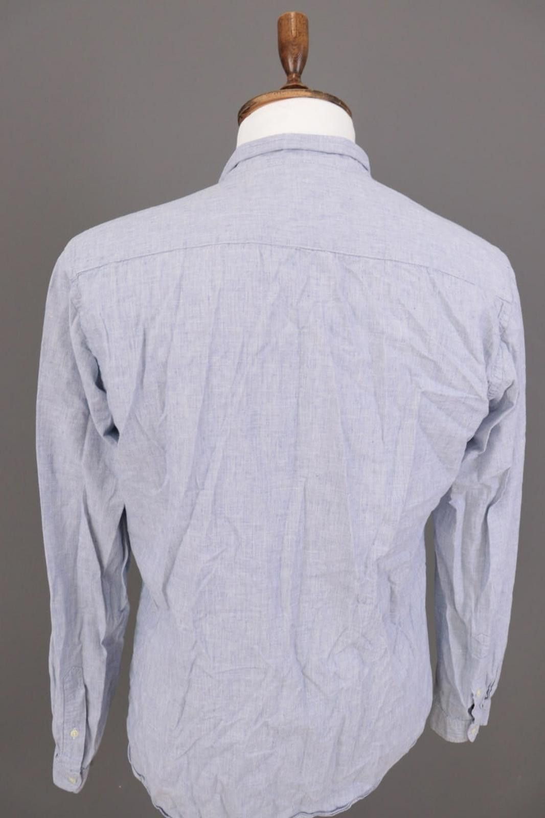 Oliver Spencer Oliver Spencer Blue Linen Button Down Shirt Size 16 Size US M / EU 48-50 / 2 - 11 Thumbnail