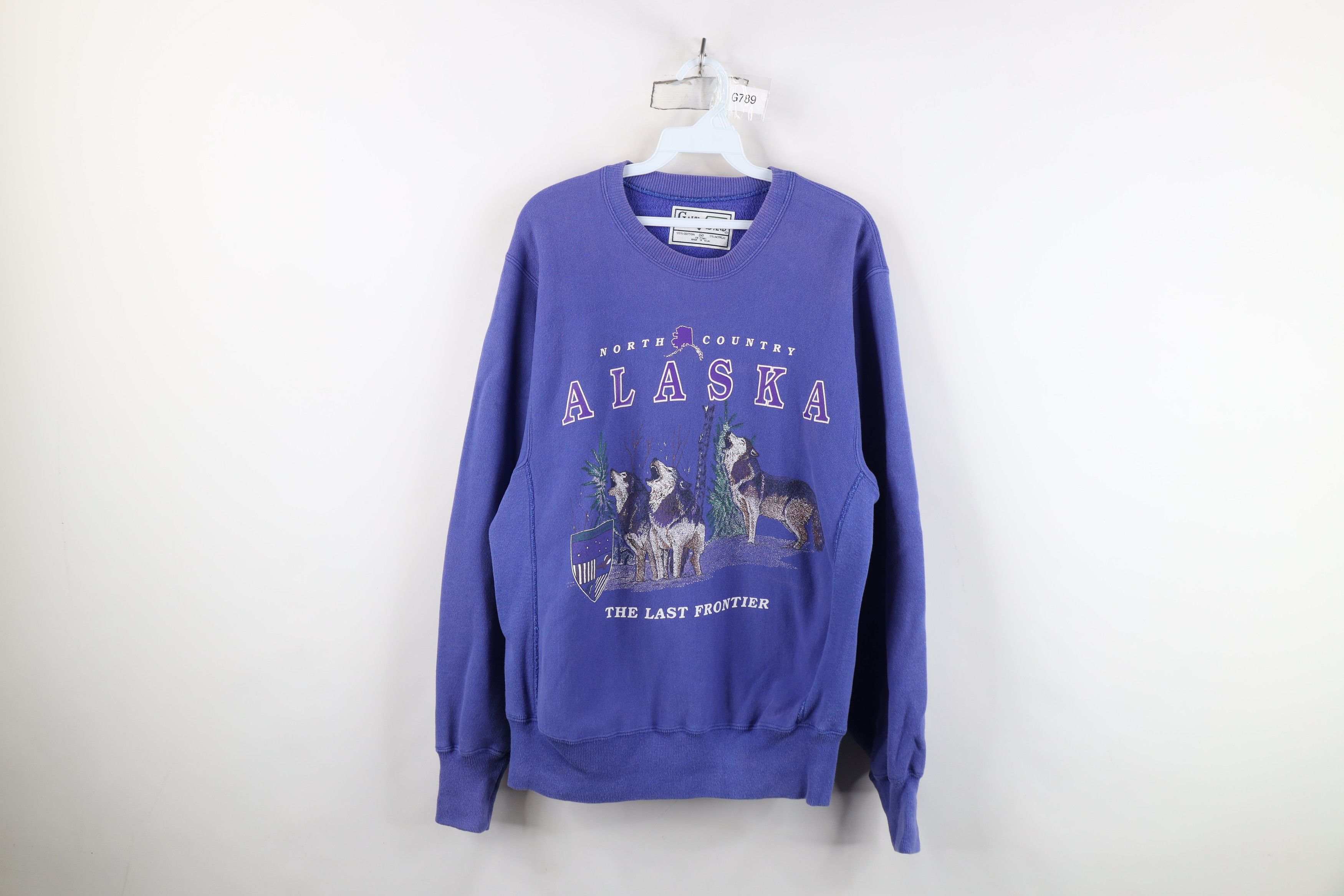 Vintage Vintage 90s Streetwear Alaska Wolf Crewneck Sweatshirt USA Size M / US 6-8 / IT 42-44 - 1 Thumbnail