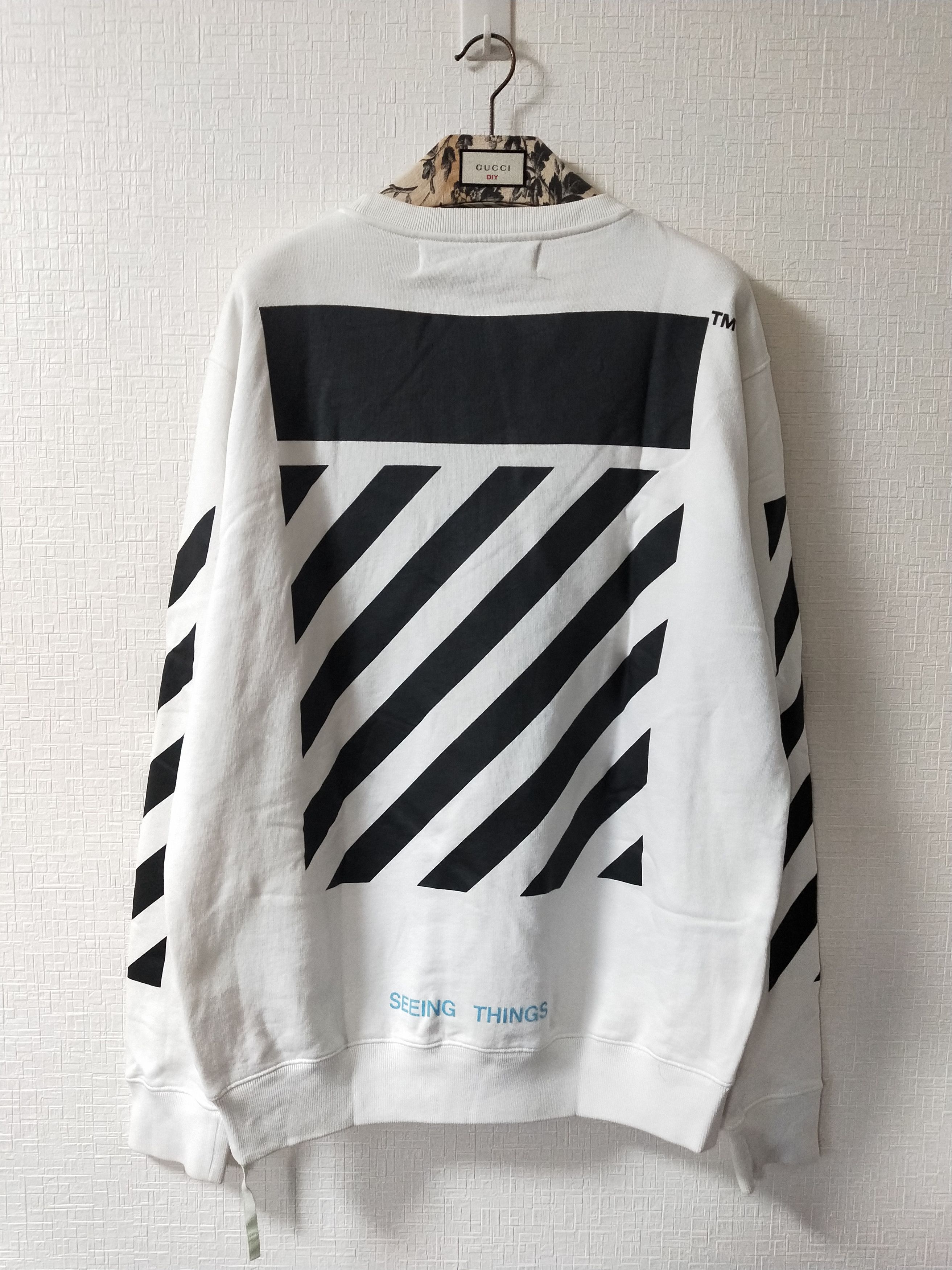 Off-White Off-White Diagonal Caravaggio Sweatshirt Size US L / EU 52-54 / 3 - 2 Thumbnail