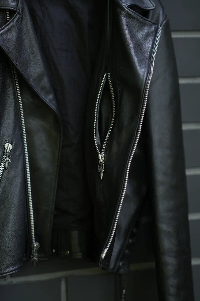 Chrome Hearts Chrome Hearts Leather Filigree Cross Motorcycle Jacket Size US XL / EU 56 / 4 - 13 Thumbnail