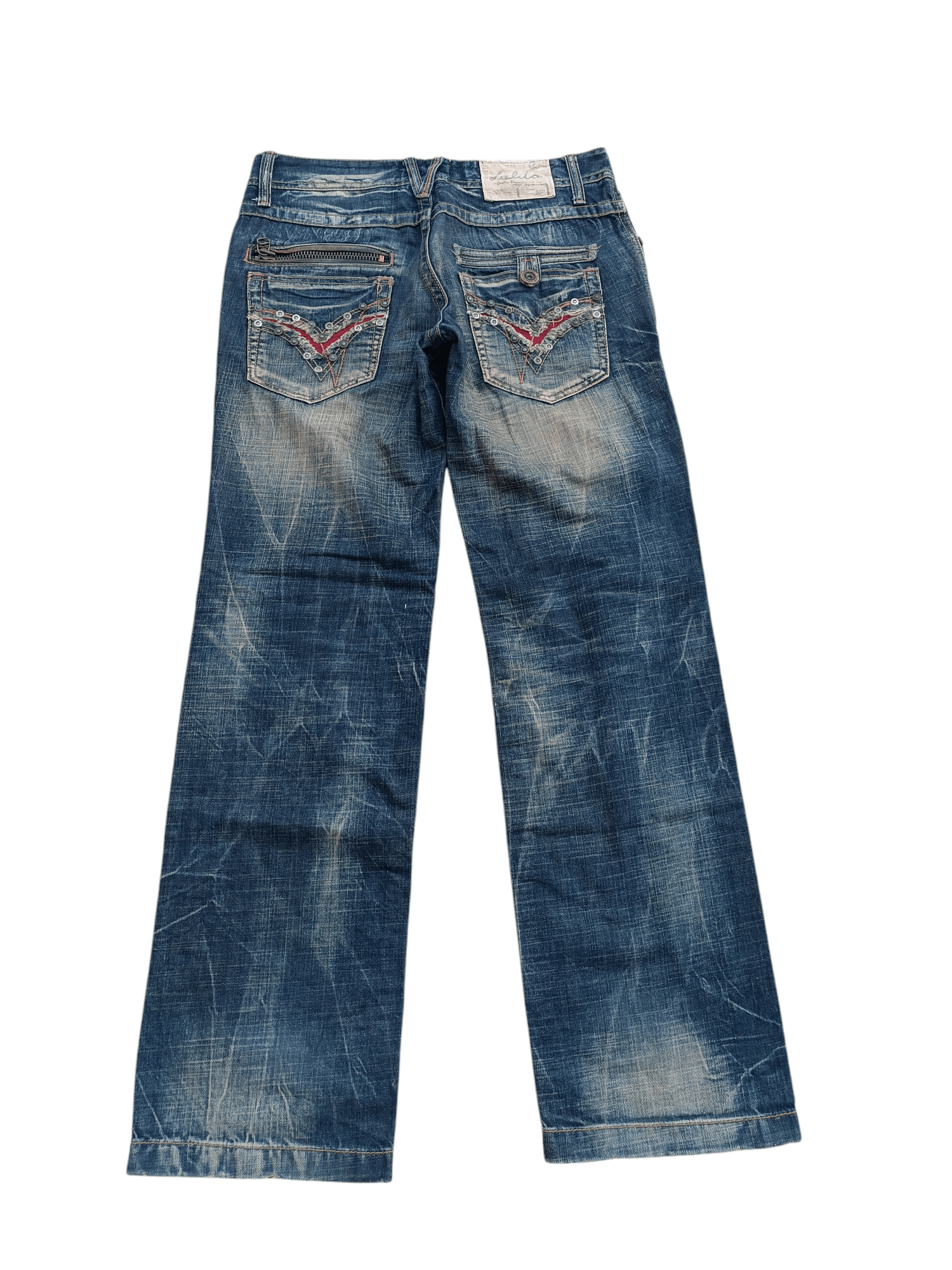 Japanese Brand Lolita Jeans Rusty Wash Whiskers Faded Denim E017 Size US 34 / EU 50 - 7 Thumbnail