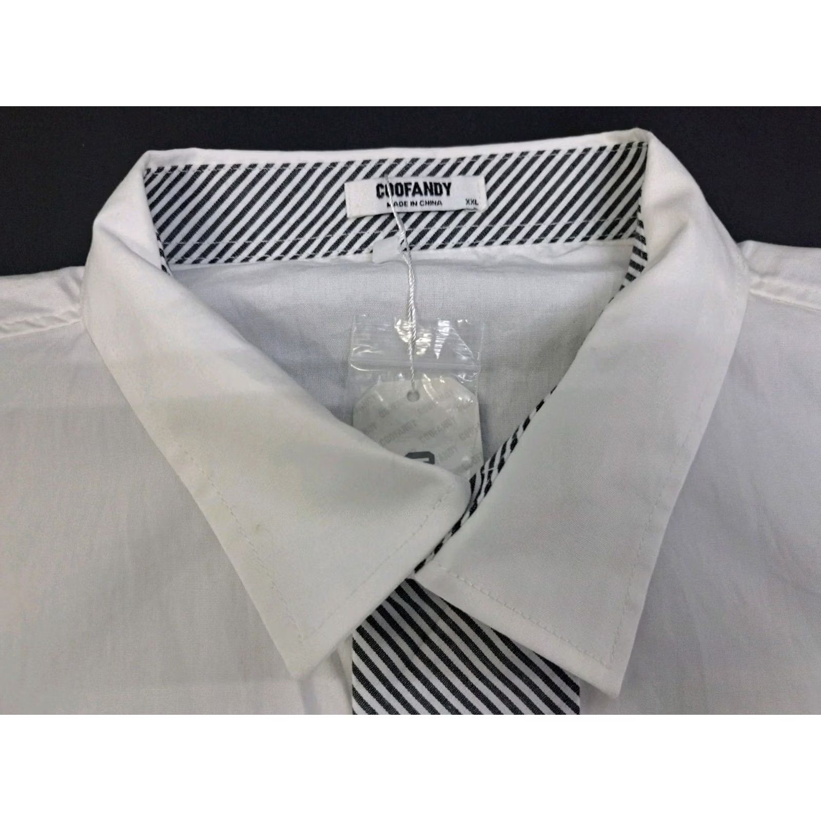 Vintage Coofandy Mens Long Sleeve Button Up Shirt White/Black Graphic Print 2XL #7431 Size US XXL / EU 58 / 5 - 3 Thumbnail