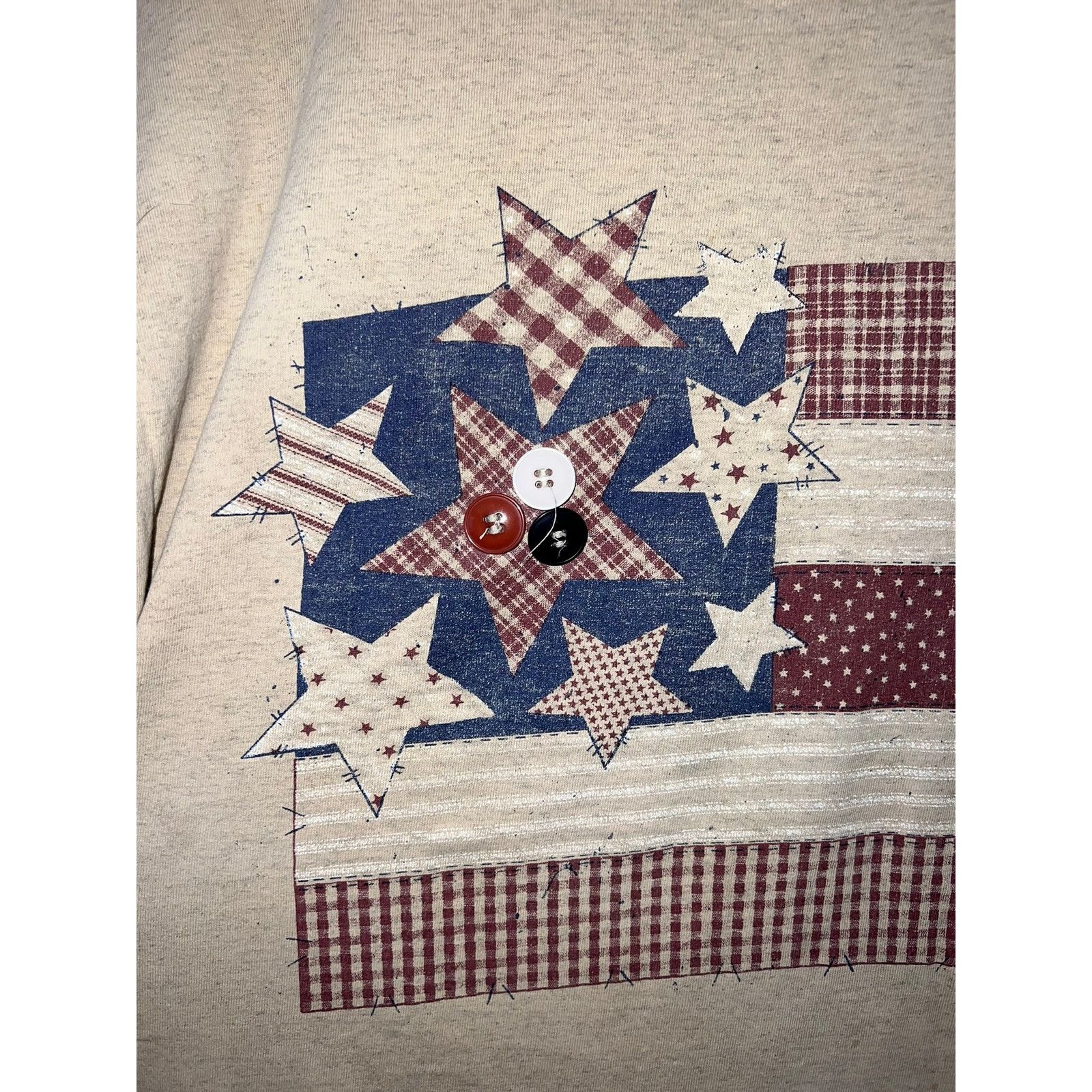 Vintage Vintage Vicki Melhart Shirt American Flag Brown Tee 90s XL Size US XL / EU 56 / 4 - 2 Thumbnail