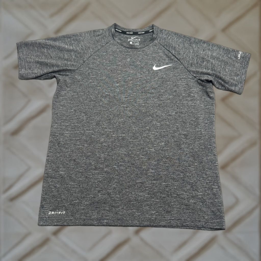 Nike Nike Dri-Fit Mens T-Shirt Shirt S Heather Gray UPF 40 Sun Protection Rash Guard Sports Aquatic Athletic Activewear Size US S / EU 44-46 / 1 - 1 Thumbnail