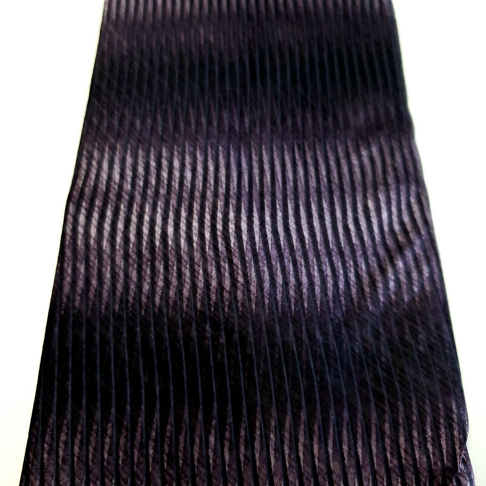 Designer Milano Uomo Purple Woven Wavy Striped Silk Tie Size ONE SIZE - 2 Thumbnail