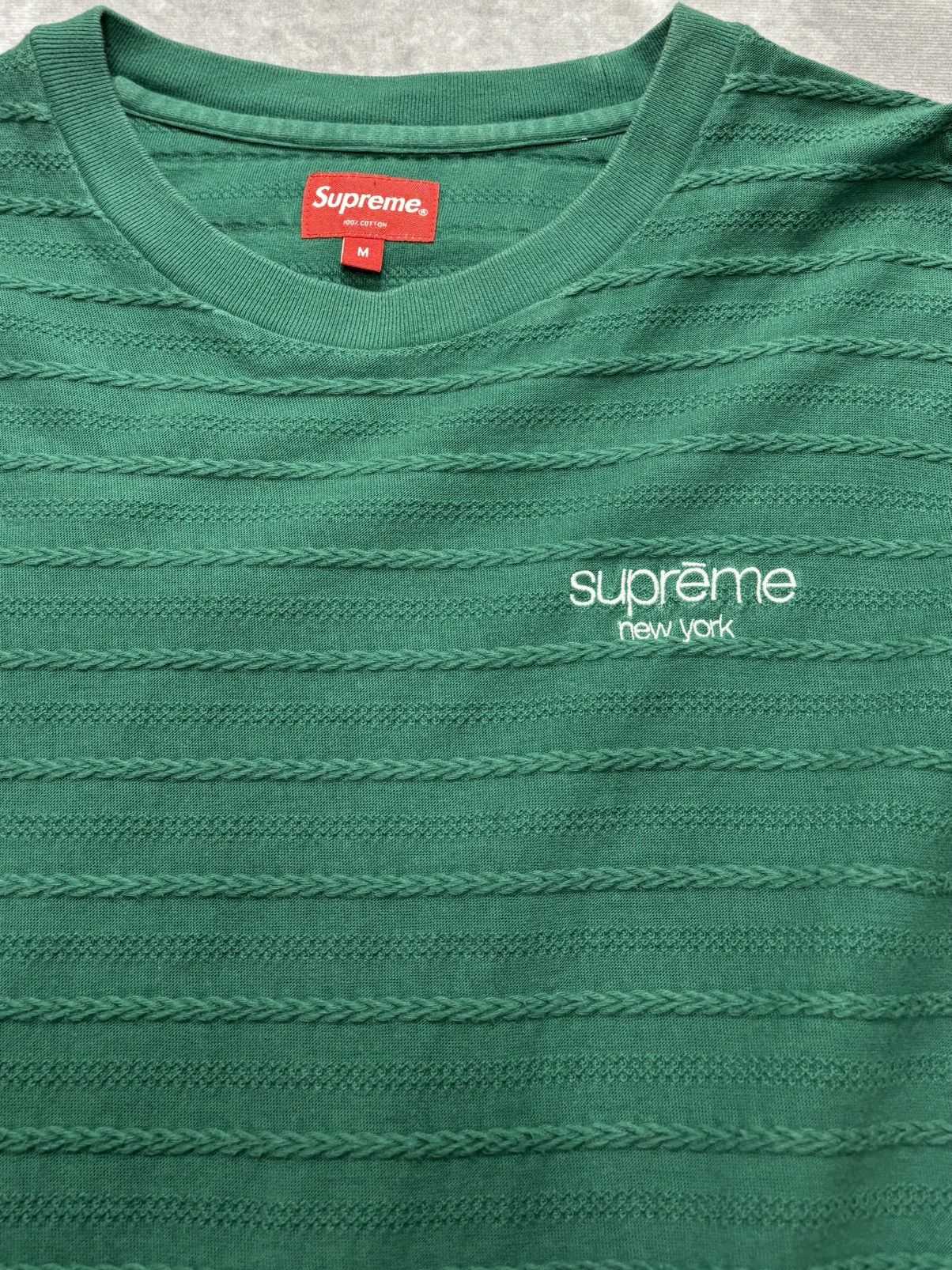 Supreme Supreme Rope Stripe L/S Top Dark Green Size US M / EU 48-50 / 2 - 2 Thumbnail