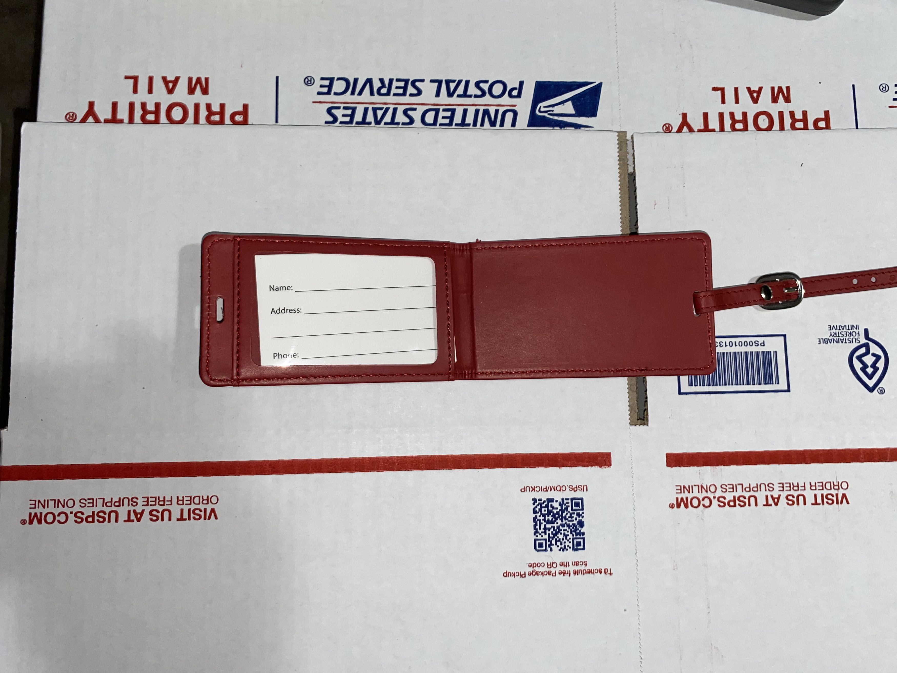 Louis Leeman Leeman RED Leather Travel Baggage Tag University of Denver Size ONE SIZE - 3 Thumbnail