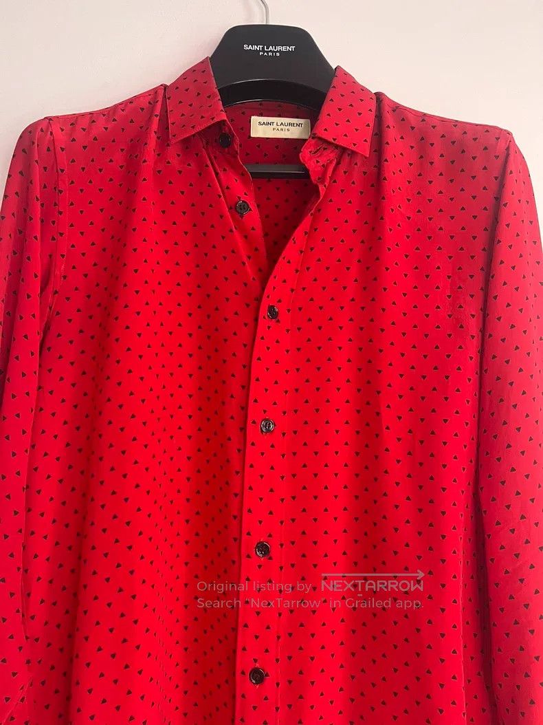 Saint Laurent Paris Saint Laurent Paris Triangle mulberry silk shirt Size XS / US 0-2 / IT 36-38 - 2 Thumbnail