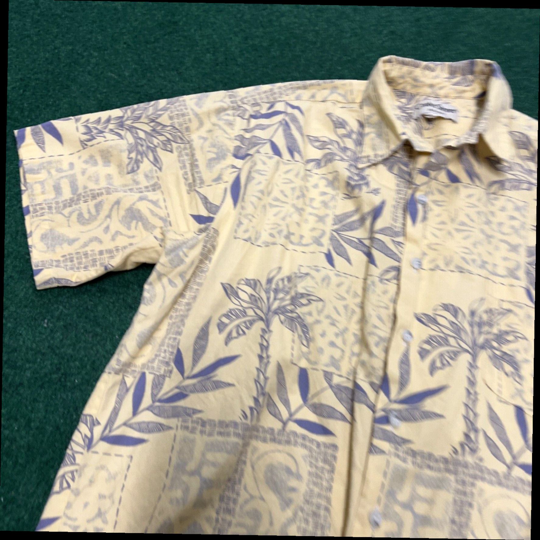 Vintage COOKE STREET Men's Size L Print Yellow Blue Hawaiian Shirt Cotton Summer Beach Size US L / EU 52-54 / 3 - 2 Thumbnail