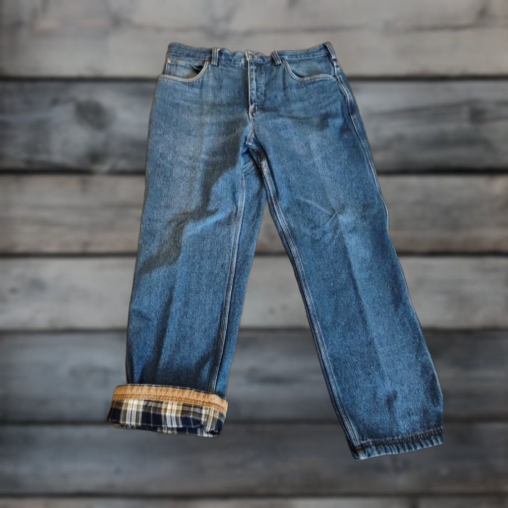 CO Duluth Trading Co Men's Flannel-Lined Jeans 38X30 Blue Ballroom Workwear Size US 38 / EU 54 - 1 Thumbnail