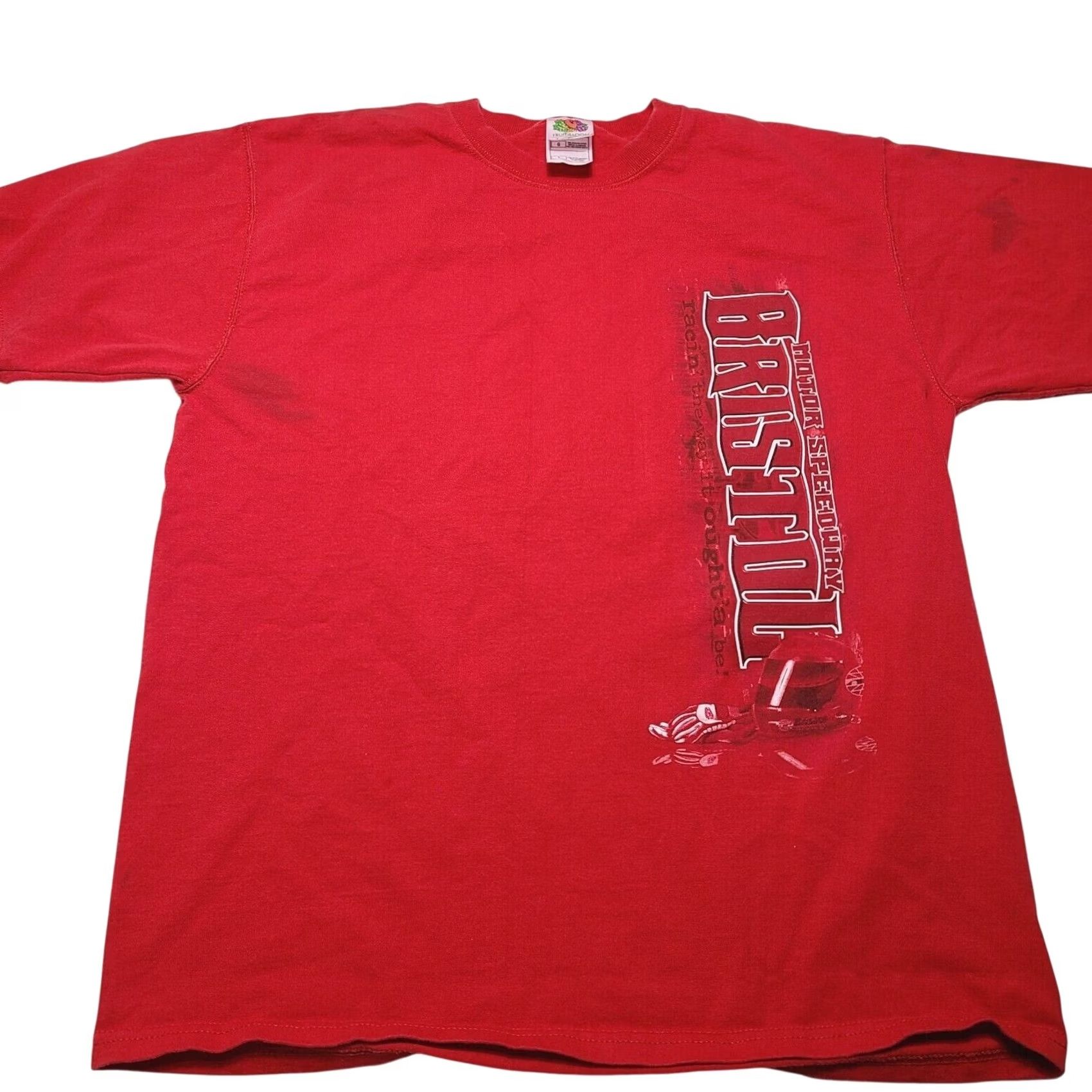 Fruit Of The Loom NASCAR T-Shirt Bristol Motor Speedway Red 2005 Graphic Print Men's Large - Fruit of the Loom Shirt Regular Short Sleeve Size US L / EU 52-54 / 3 - 2 Thumbnail