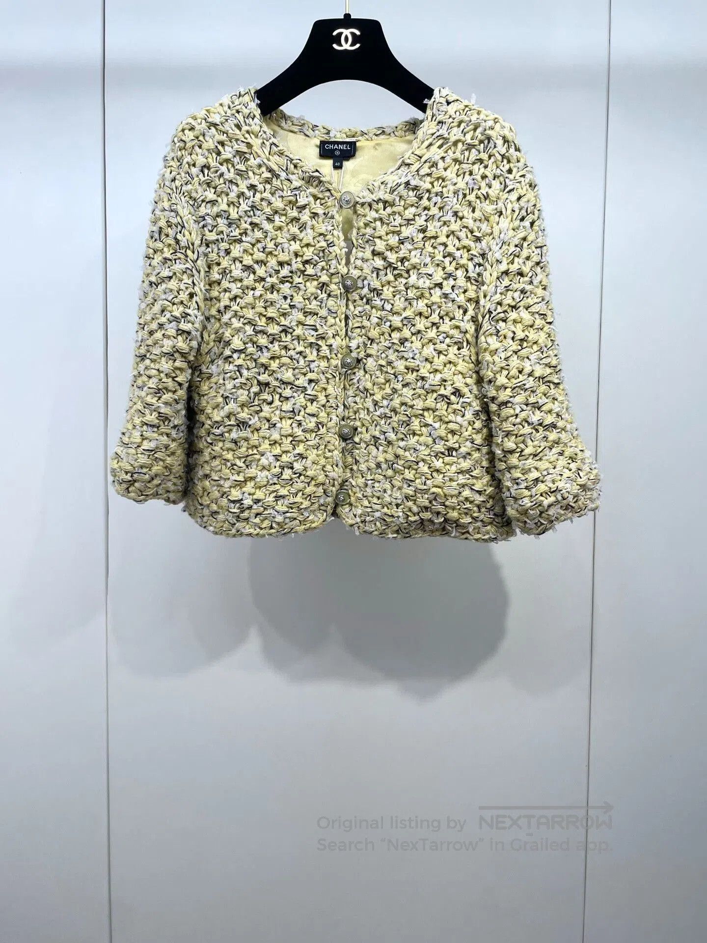 Chanel Chanel Light Yellow Knit Short Jacket. Size S / US 4 / IT 40 - 1 Thumbnail
