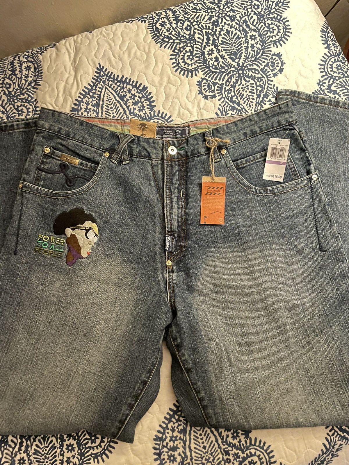 LRG × Vintage New LR Geans Size 36x34 Jeans LRG Embroidered Pockets Baggy Size US 36 / EU 52 - 3 Thumbnail