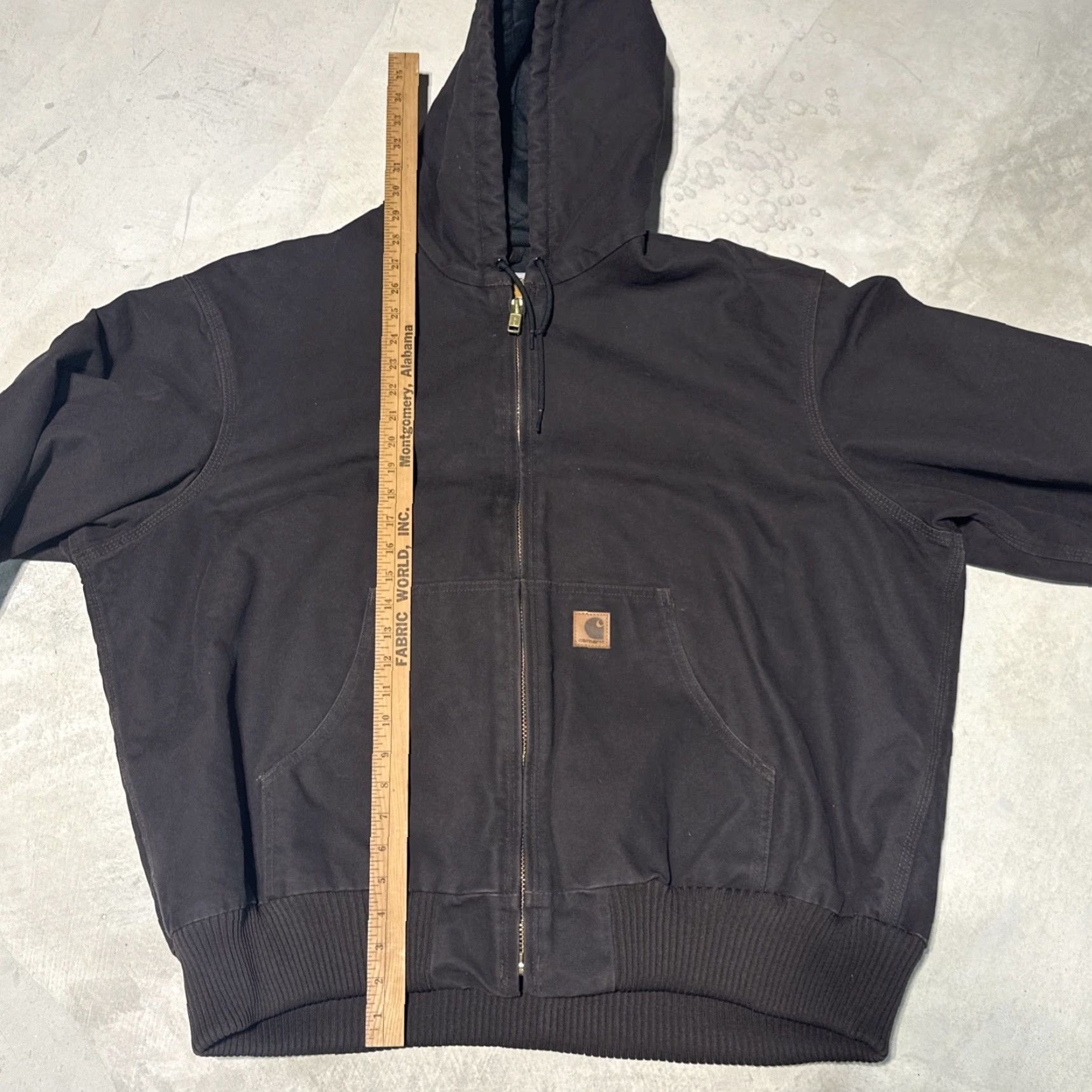 Carhartt VINTAGE Carhartt J130 Mens Hooded Bomber Jacket 2XL Dark Brown Canvas Quilt Lined Zipper Workwear Size US XXL / EU 58 / 5 - 6 Thumbnail