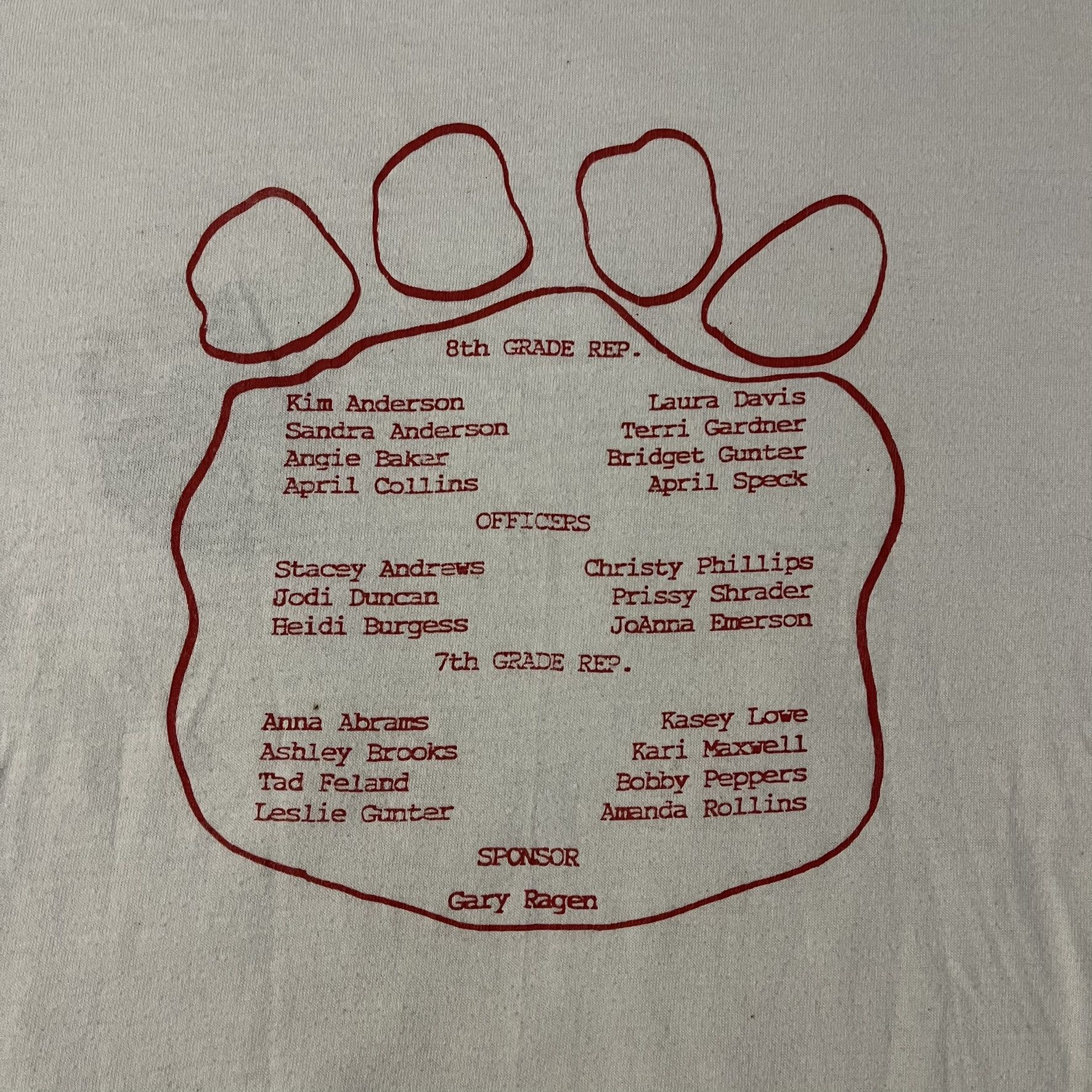 Hanes × Vintage VTG 80s CJHS Student Council Single Stitch Ringer Tee Size US L / EU 52-54 / 3 - 4 Thumbnail