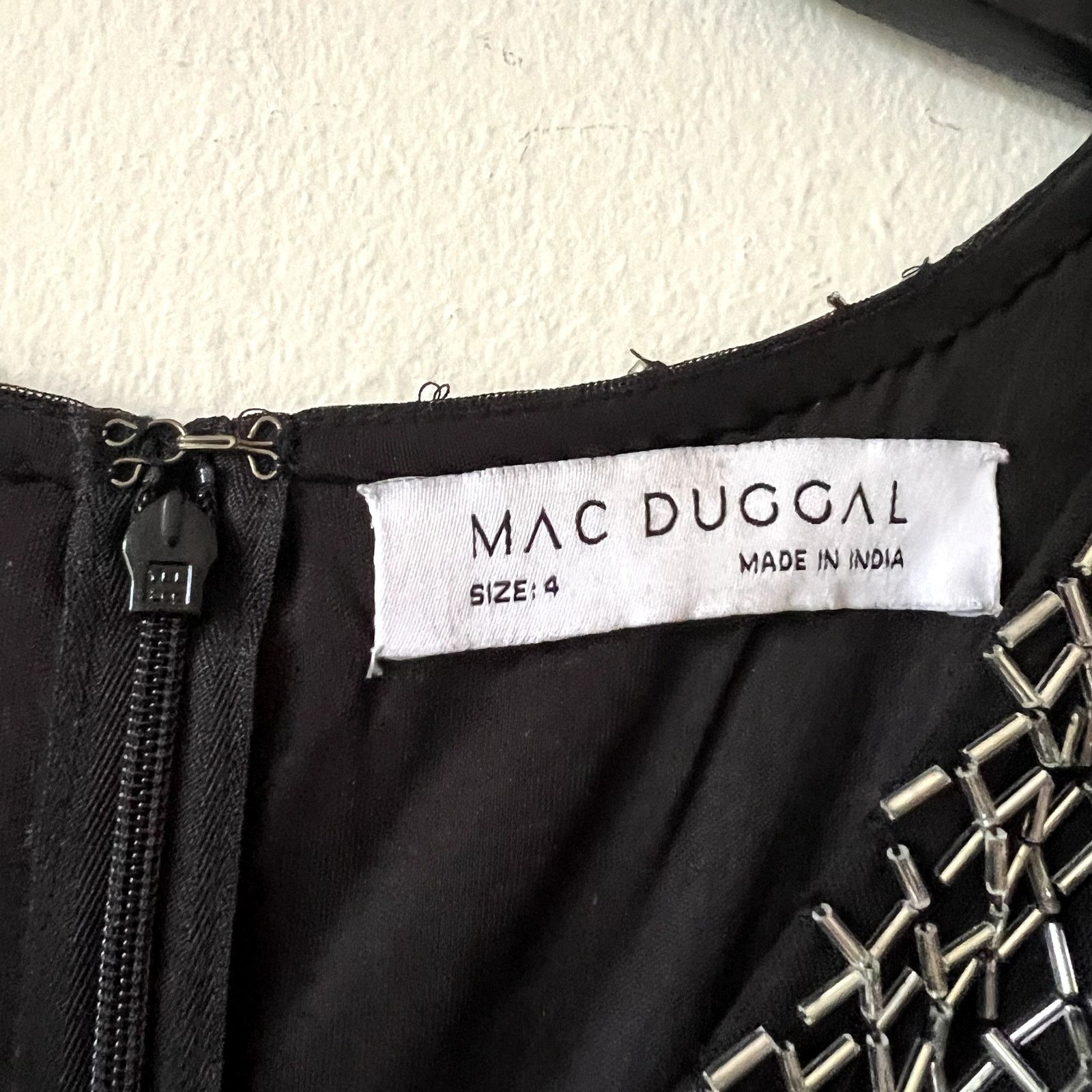 MACH & MACH Mac Duggal Rhinestone Cocktail Dress Black Silver size 4 BB Size S / US 4 / IT 40 - 8 Thumbnail