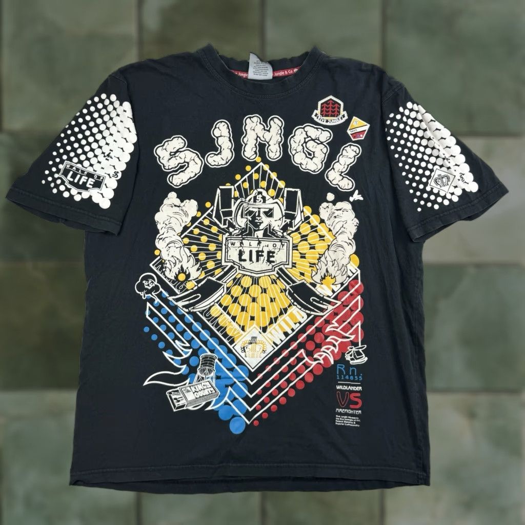 Vintage VINTAGE 5IVE JUNGLE T SHIRT Adult 2XL Black Hip Hop Hipster Punk Skater Y2K Relaxed Crew Neck Short Sleeve Mens Size US XXL / EU 58 / 5 - 1 Thumbnail