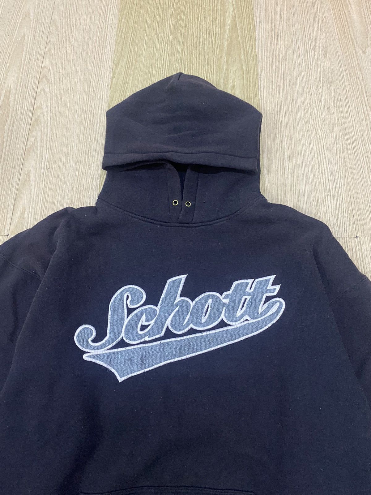 Schott × Vintage Vintage Schott NY embroidered big logo pullover hoodie Size US XL / EU 56 / 4 - 5 Thumbnail