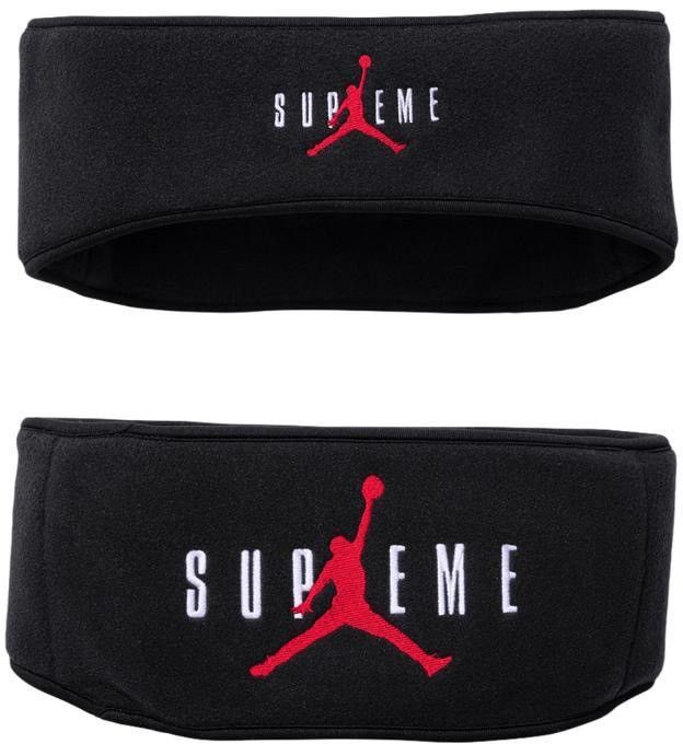 Jordan Brand × Supreme SUPREME®/JORDAN® HEADBAND Polartec Fleece FW24 Black Size ONE SIZE - 3 Thumbnail