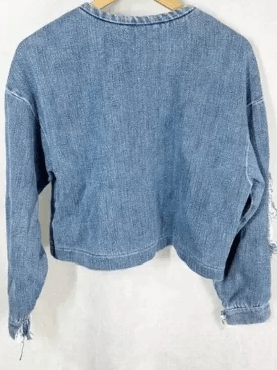 Other Ksenia Schnaider FW 2018 RTW Distressed Denim Sweater Size S / US 4 / IT 40 - 9 Thumbnail