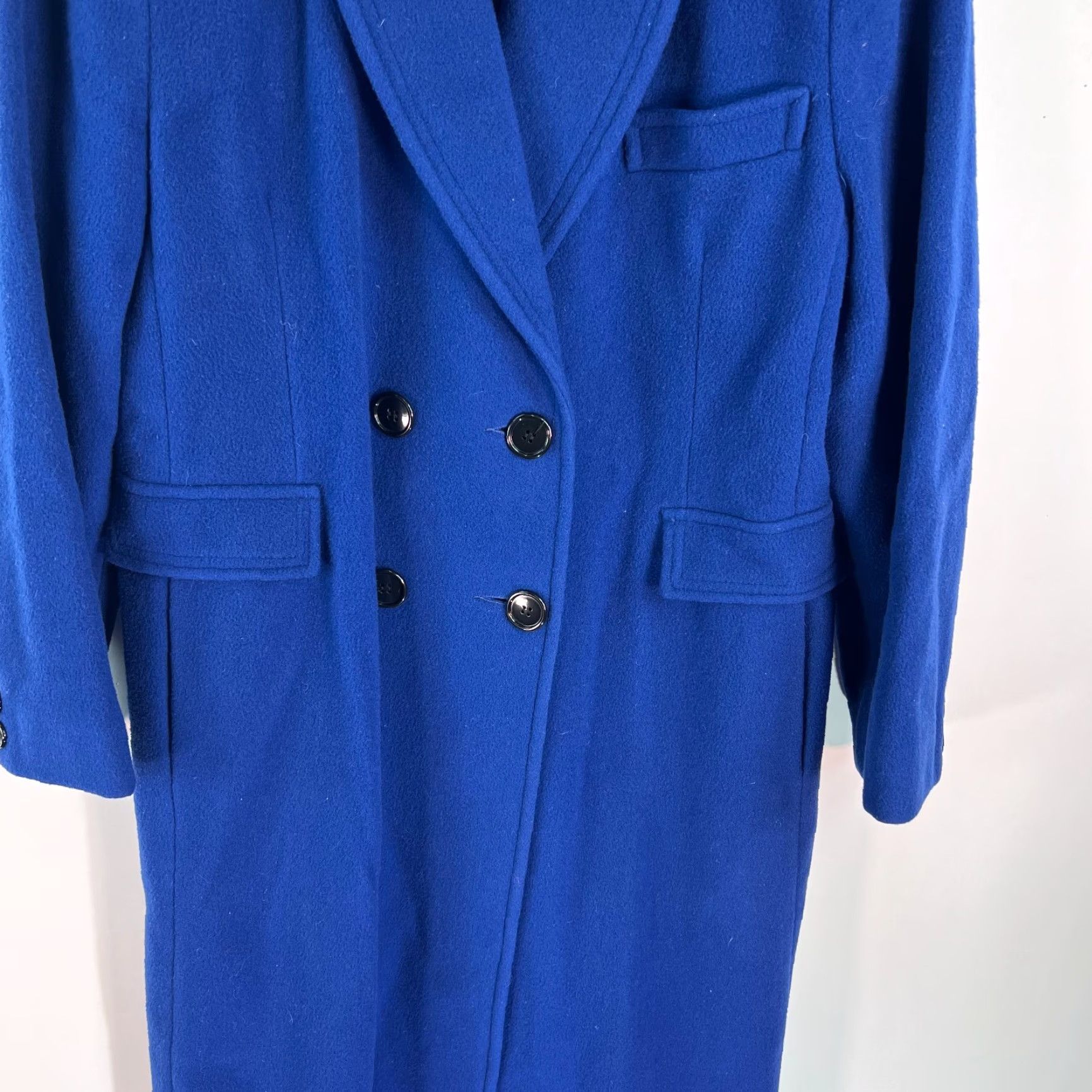 Mackintosh Mackintosh Women's Trench Coat Size 12 Blue 100% Pure Wool Long Sleeve Casual Classic Size XL / US 12-14 / IT 48-50 - 4 Thumbnail
