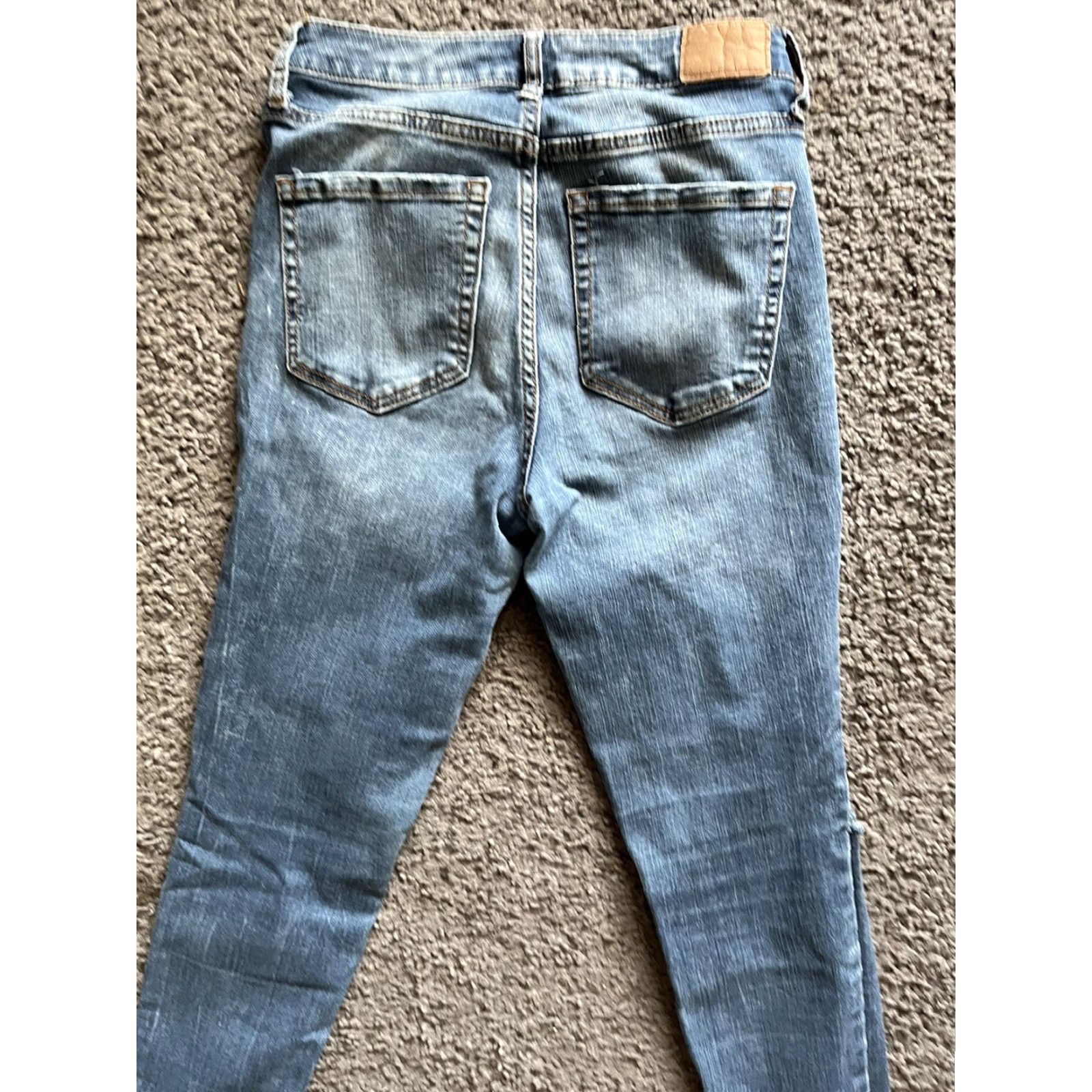 Vintage Aéropostale The Norma Jean Jeans Women's Skinny Denim 2 Blue High Rise Distressed 26 In Inseam Size 26" / US 2 / IT 38 - 4 Thumbnail