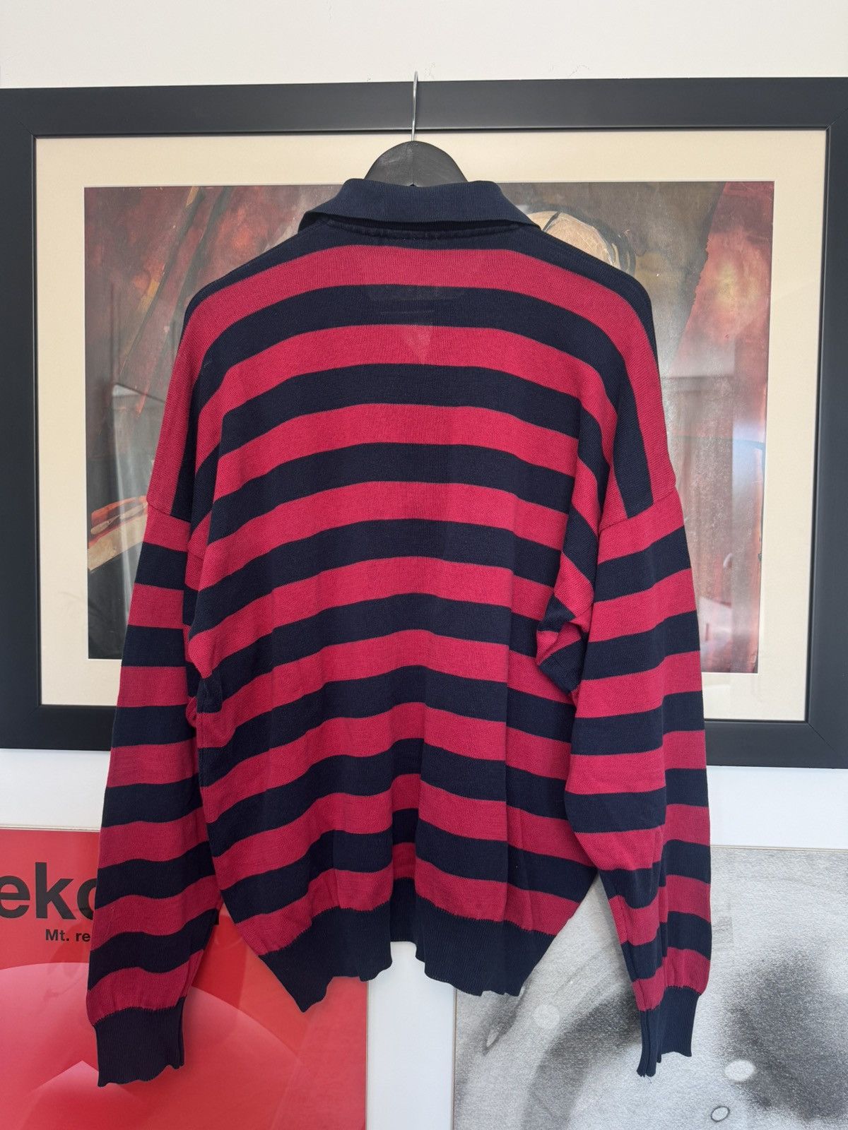 Lacoste Lacoste Vintage Sweater Striped Red Black Krueger Horror Size US XL / EU 56 / 4 - 2 Thumbnail