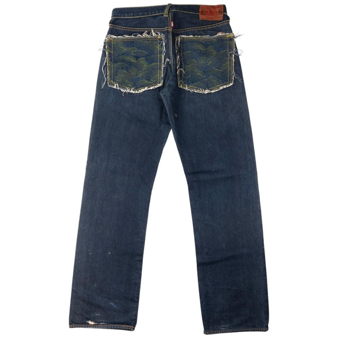 Designer Vintage RMC Red Monkey Company Wave Denim Jeans Size W31 Size US 31 - 2 Thumbnail