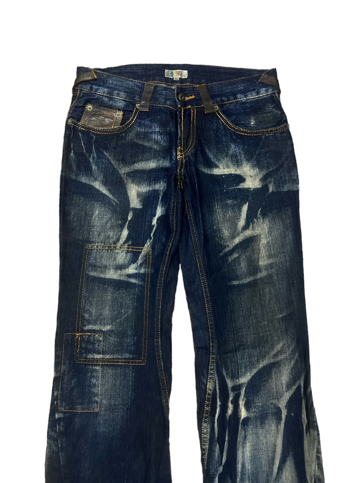 Japanese Brand × Vintage FLARED🔥SICK‼️UNKNOWN DISTRESSED DENIM PANT Size US 29 - 3 Thumbnail