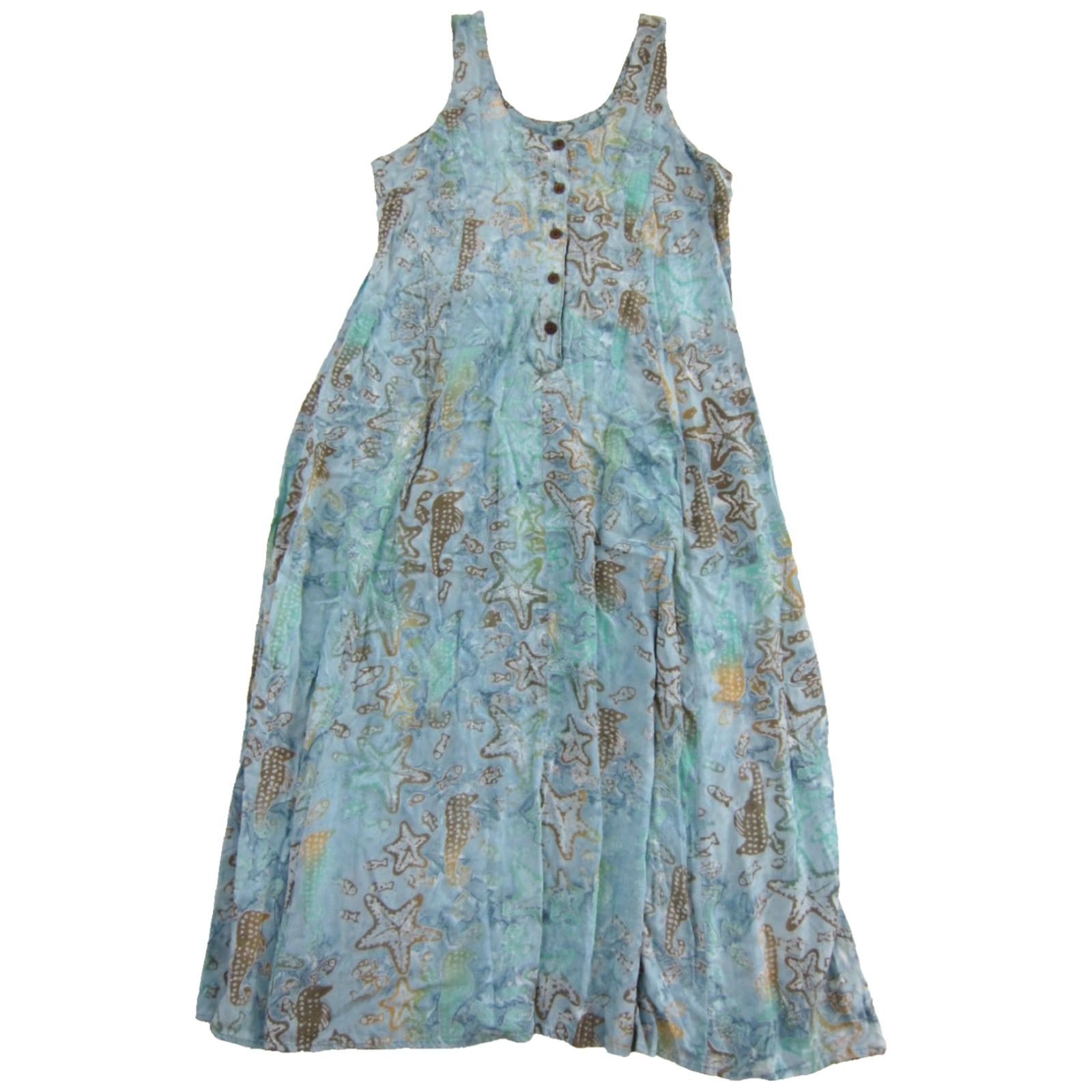 Vintage VINTAGE Young Fashion Maxi Dress Tank Shirt Womens M Blue Size M / US 6-8 / IT 42-44 - 2 Thumbnail