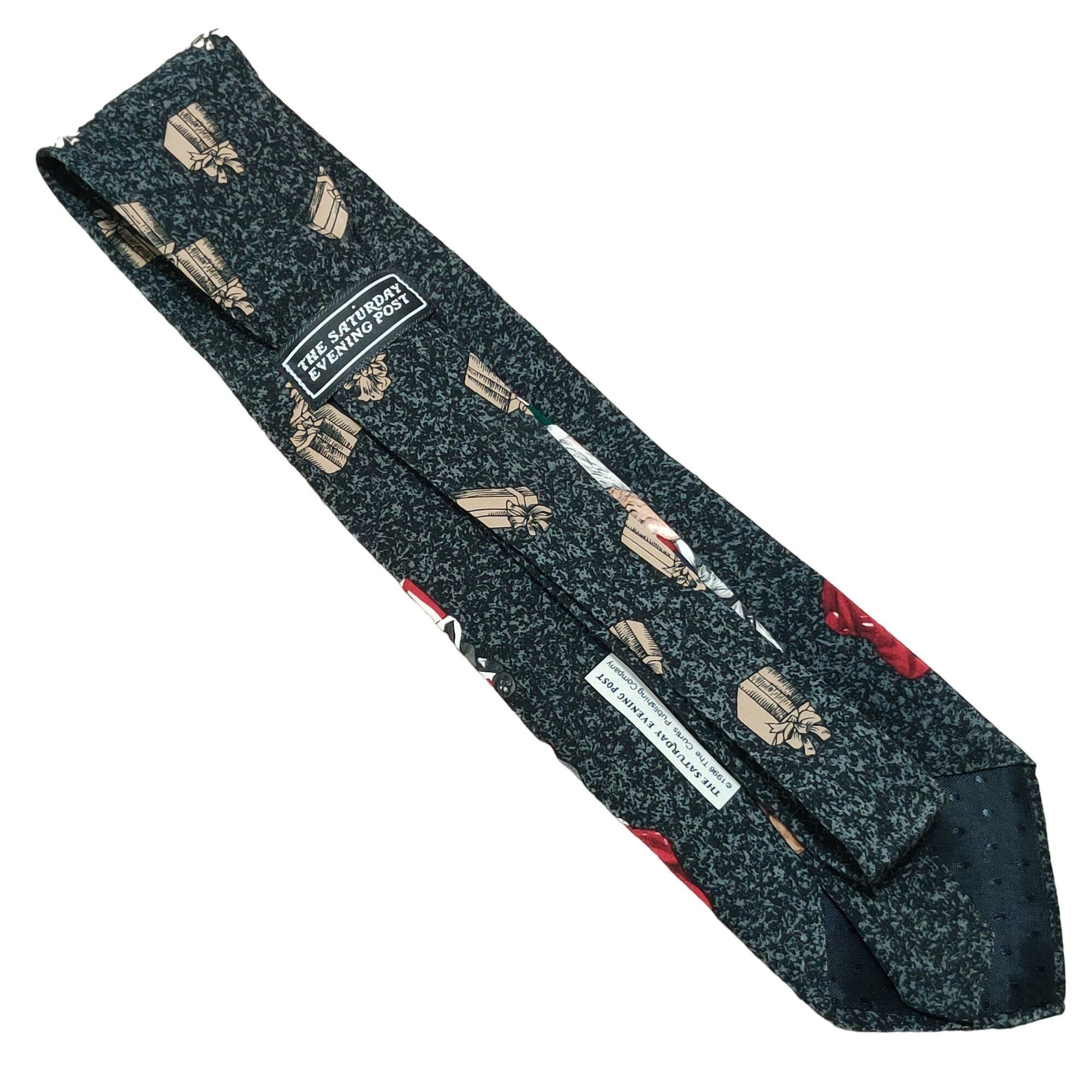 Vintage Vintage Mens Neck Tie Saturday Evening Post 1996 Santa Child Size ONE SIZE - 3 Thumbnail