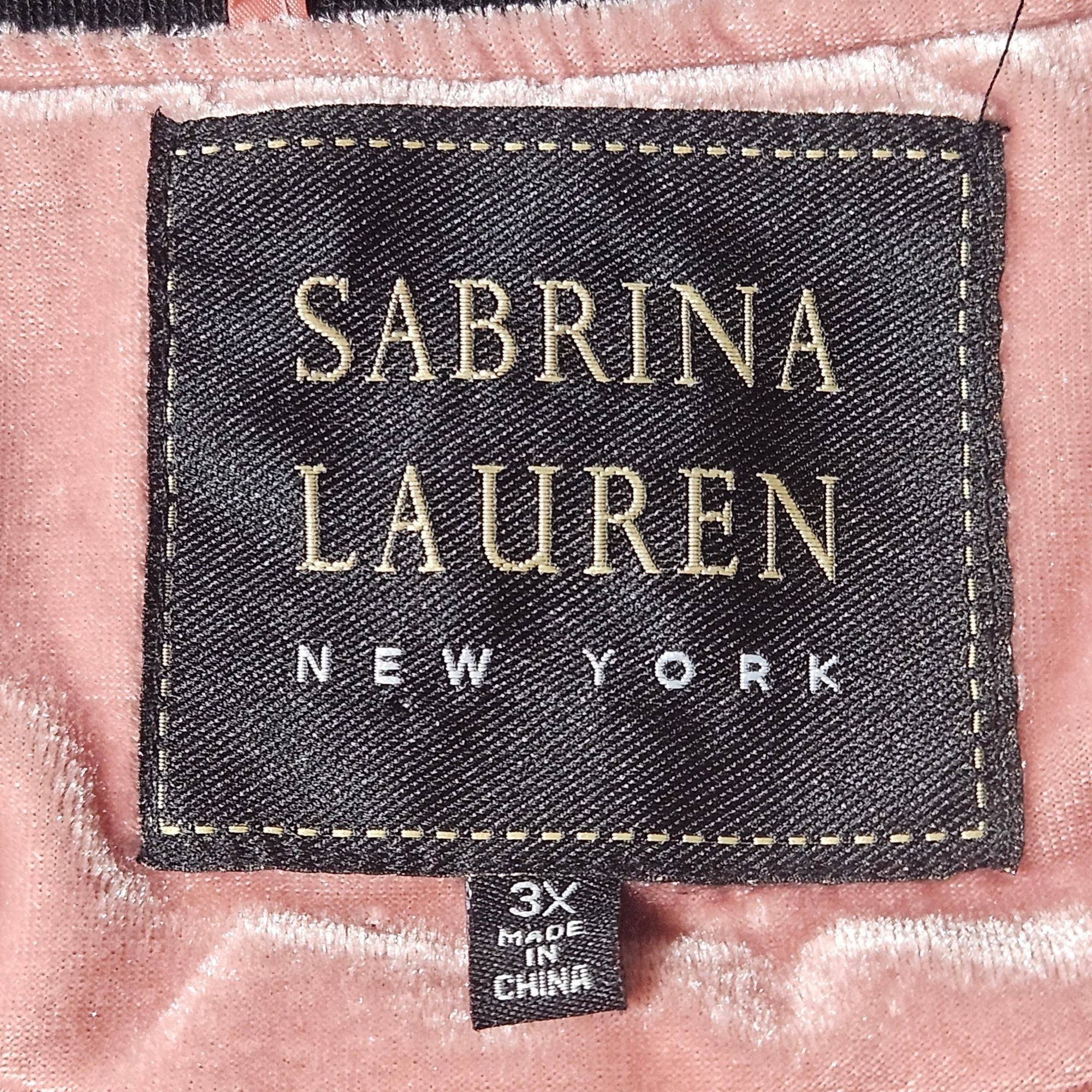 Other Sabrina Lauren Women’s Velvet Bomber Jacket Pink 3X | Quiet Size 3XL / US 20-22 - 3 Thumbnail