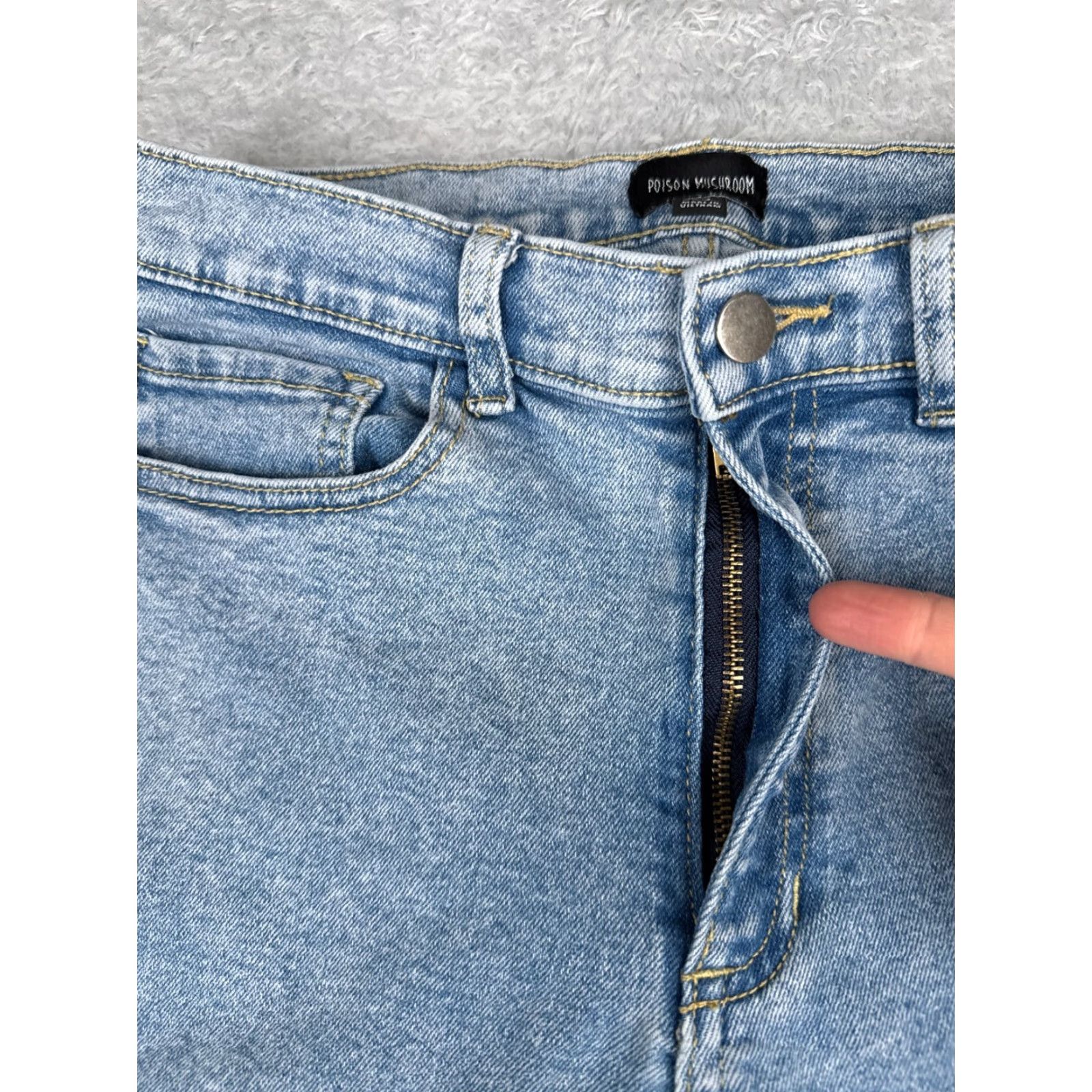 Zara Zara Womens Jeans 29 Blue Distressed Wide Leg High Rise Cotton Grunge 28x29 Size 29" - 5 Thumbnail