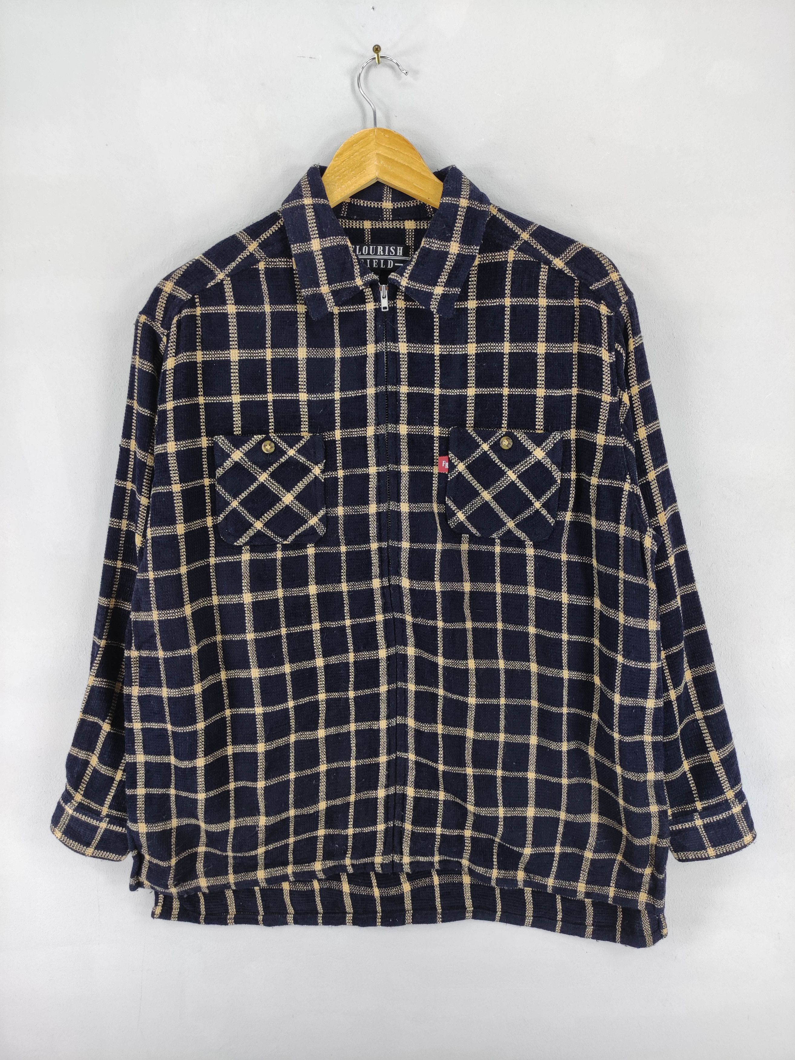 Japanese Brand Vintage Flourish Field Jacket Checkered Zipper Size US L / EU 52-54 / 3 - 1 Thumbnail