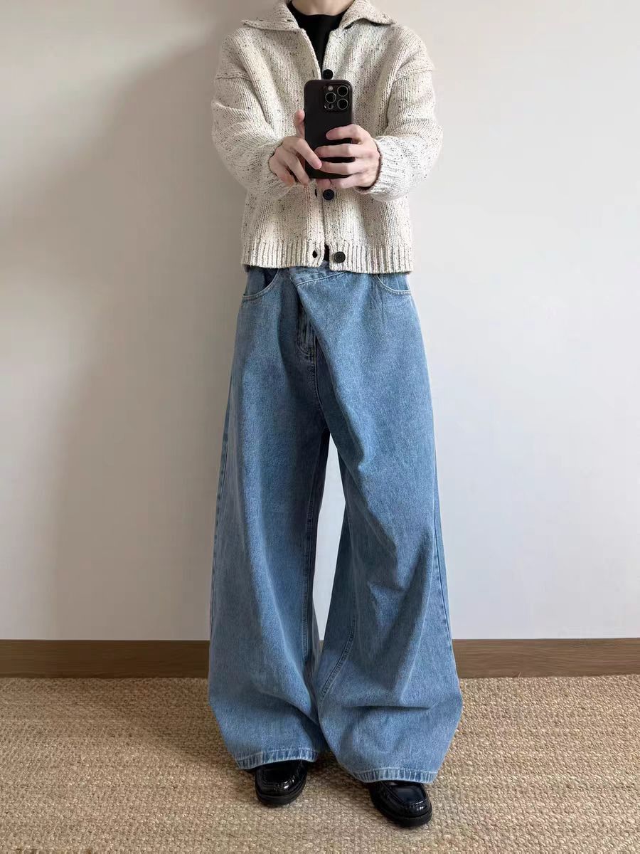 Other Asymmetrical-Cut Wide-Leg Washed Jeans Size US 30 / EU 46 - 1 Thumbnail