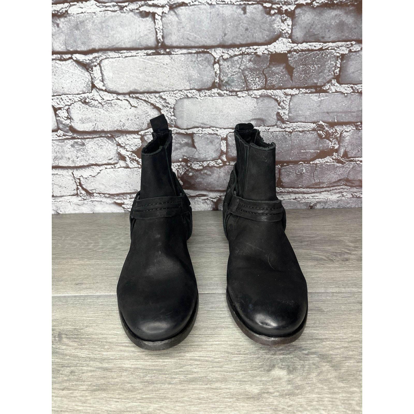 Allsaints AllSaints Italy Black Leather Harness Ankle Chelsea Boots Wo Size US 6.5 / IT 36.5 - 2 Thumbnail