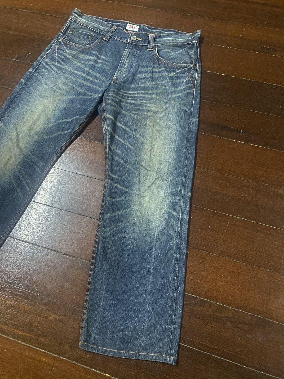 If Six Was Nine Japanese Edwin Exclusive Flared Distressed Jeans wide leg Size US 39 - 3 Thumbnail