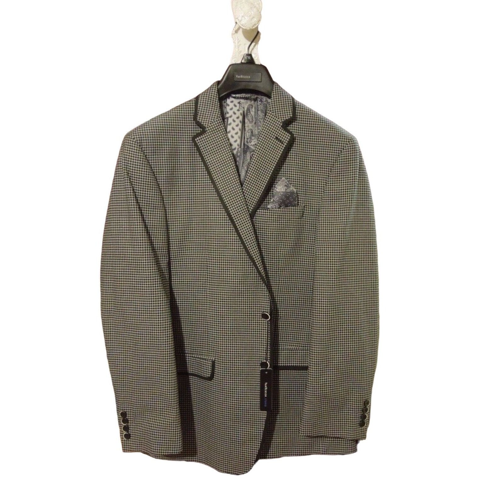 Van Heusen Van Heusen Studio 42 Regular Black White Checkered MSRP $195 Size 42R - 1 Thumbnail