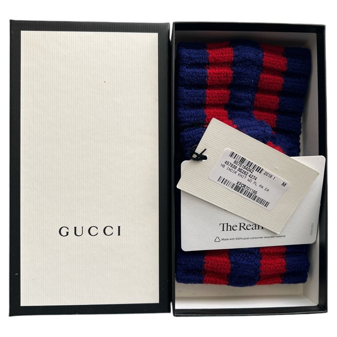 Gucci GUCCI Blue and Red Wool Headband w/ Tags and Box, M57 Size ONE SIZE - 12 Thumbnail