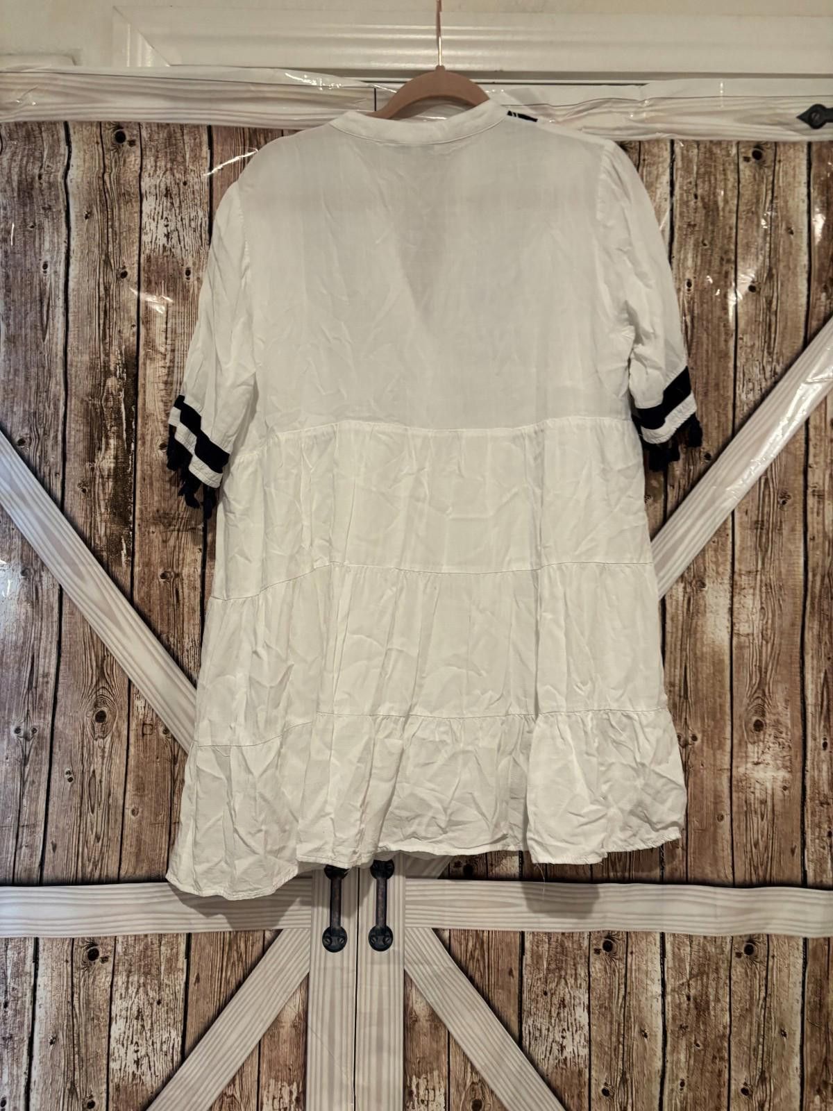 Designer Womens Cezele white dress sz M midi length preloved #261 Size M / US 6-8 / IT 42-44 - 3 Thumbnail