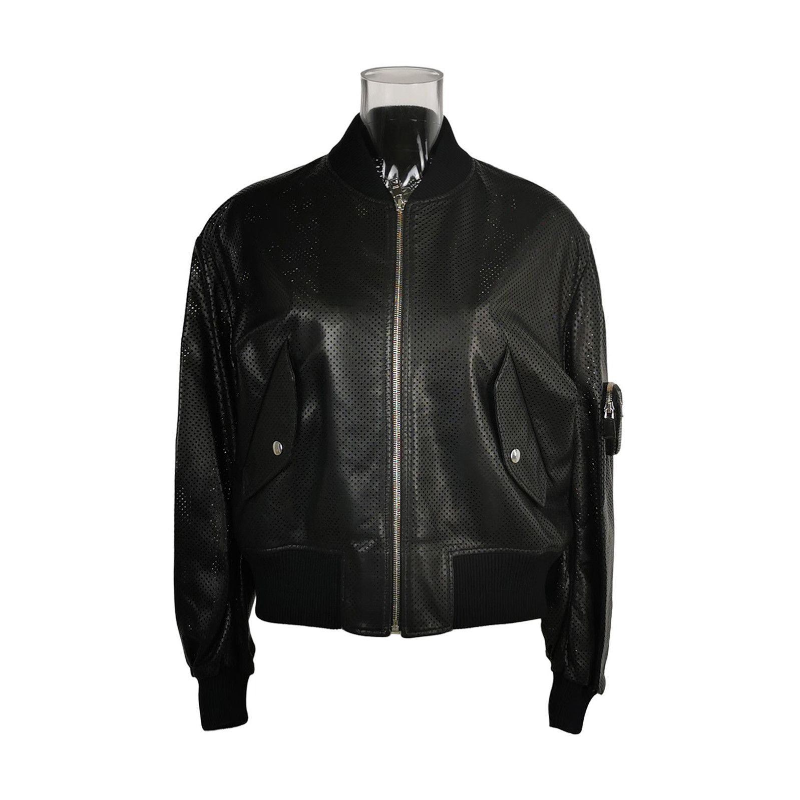 Prada Prada Black Leather Long Sleeve Jacket 0079 Size US S / EU 44-46 / 1 - 1 Thumbnail