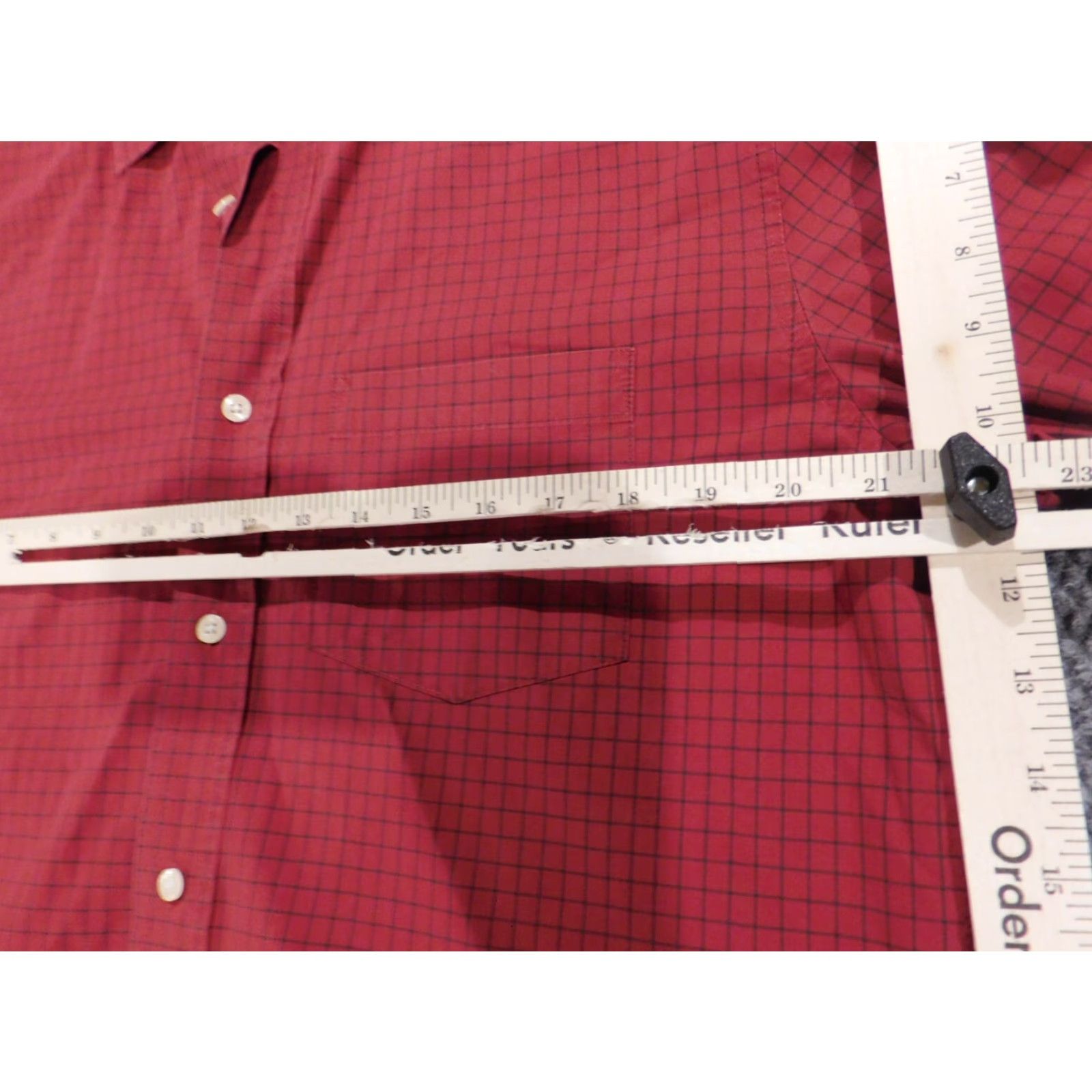 Old Navy Old Navy Mens Shirt Small Red Plaid Button-Down Long Sleeve Slim Fit with Pockets Size US S / EU 44-46 / 1 - 4 Thumbnail
