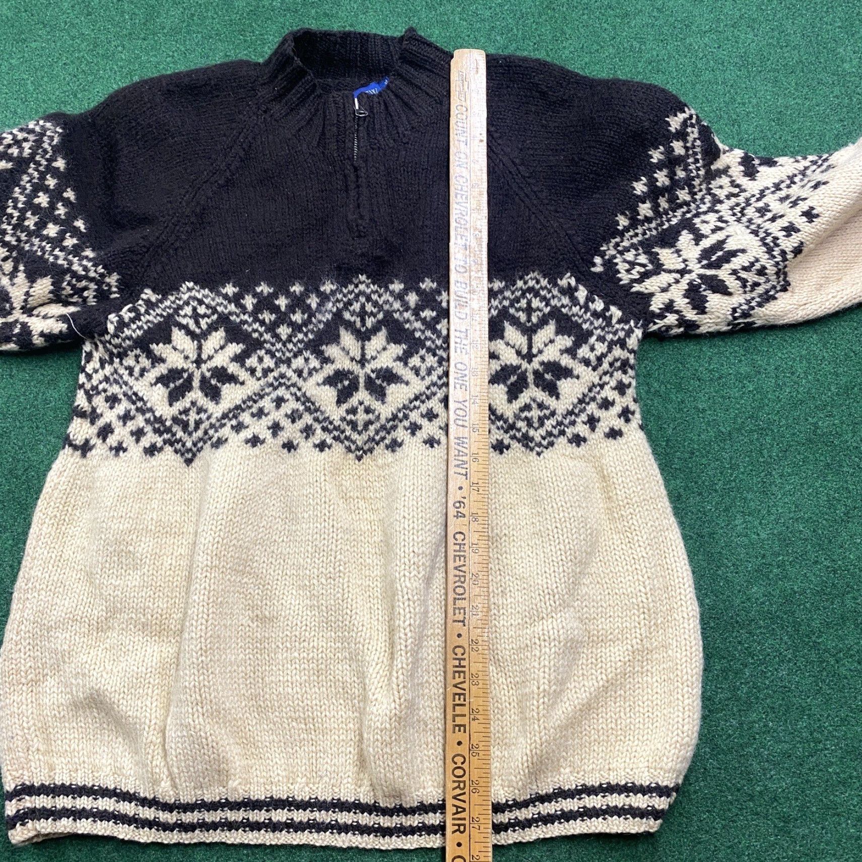 J.Crew VINTAGE J.CREW Sweatshirt Mens 2XL Beige Wool Knit 1/4 Zip Crew Neck Full Zip Nordic Logo Sweatshirt Size US XXL / EU 58 / 5 - 7 Thumbnail