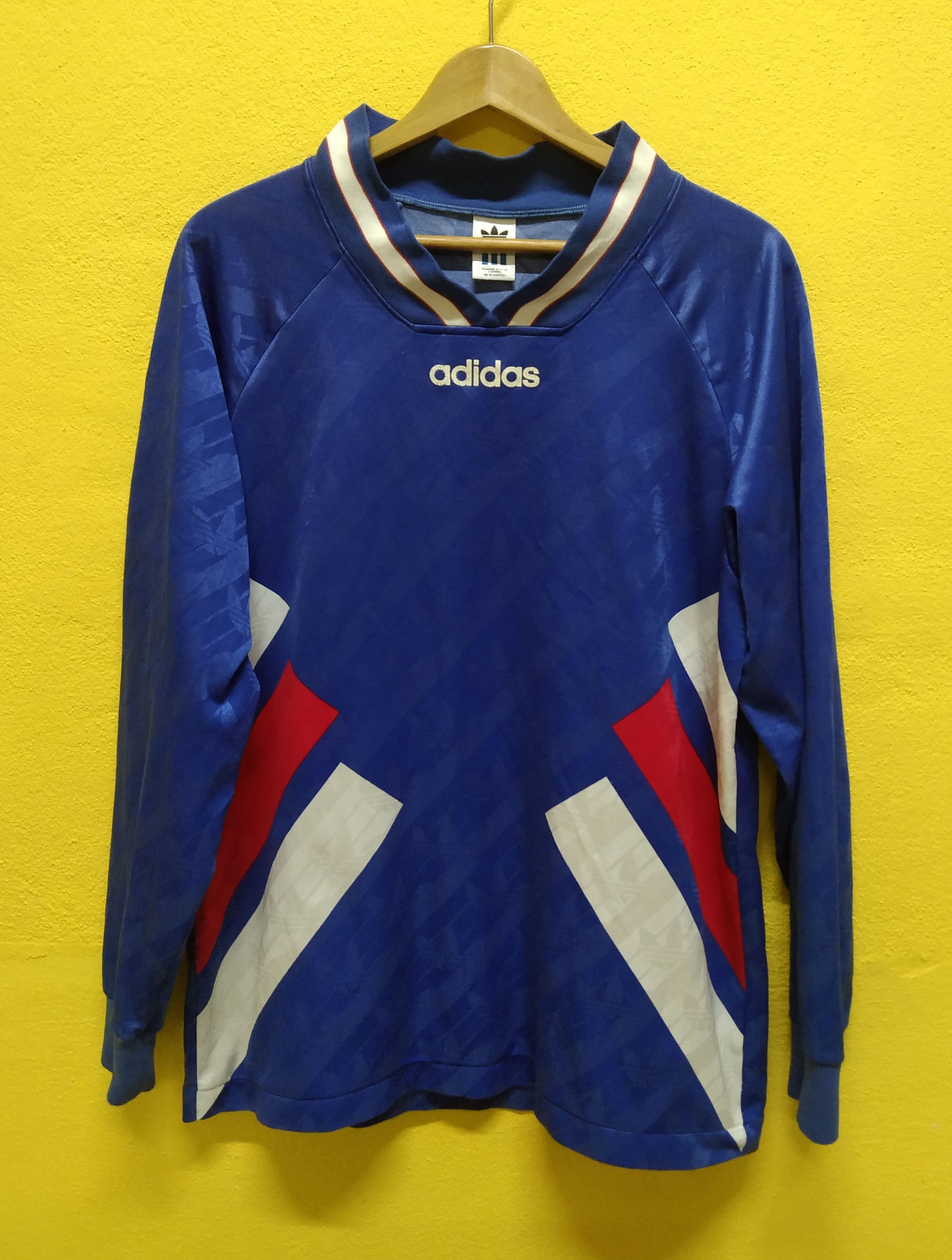 Adidas × Vintage Vintage Adidas Jersey Long Sleeve Shirt Size US L / EU 52-54 / 3 - 1 Thumbnail