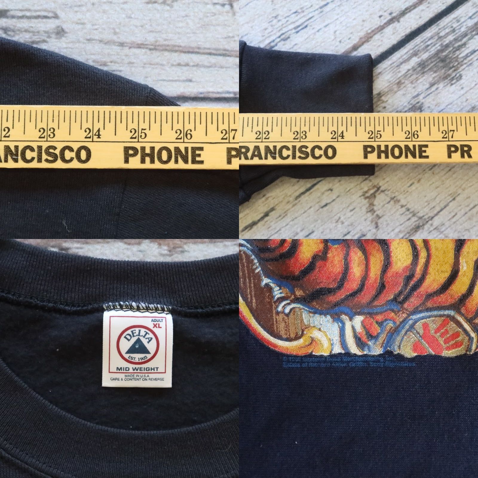 Vintage VINTAGE Grateful Dead Rick Griffin Crewneck Sweatshirt Men L Black Pullover Size L Grateful Dead Sweatshirt Vintage Crewneck Mens L Black Size US L / EU 52-54 / 3 - 8 Thumbnail