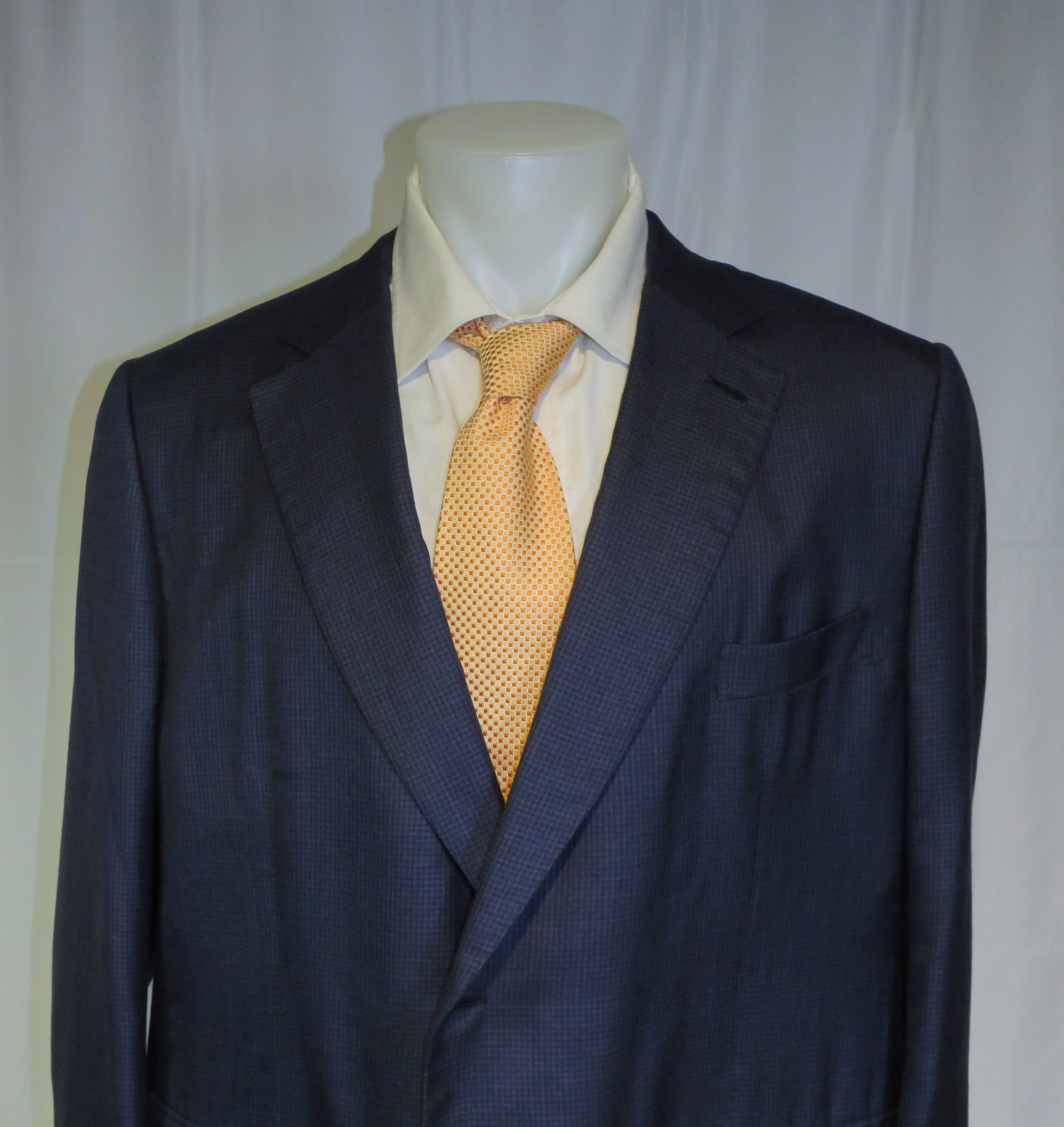 Ermenegildo Zegna Su Misura Couture Cashmere Blend Blue Check Sport Coat 50R Size 50R - 5 Thumbnail